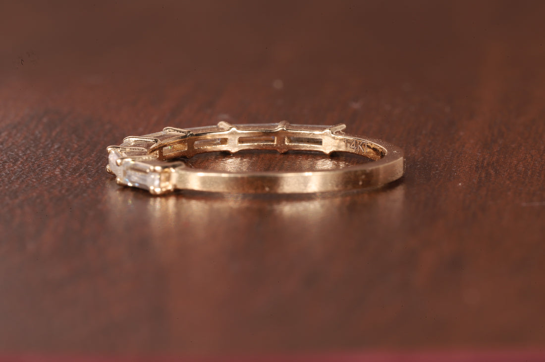 14k Gold Baguette Lab Grown Diamond Wedding Ring