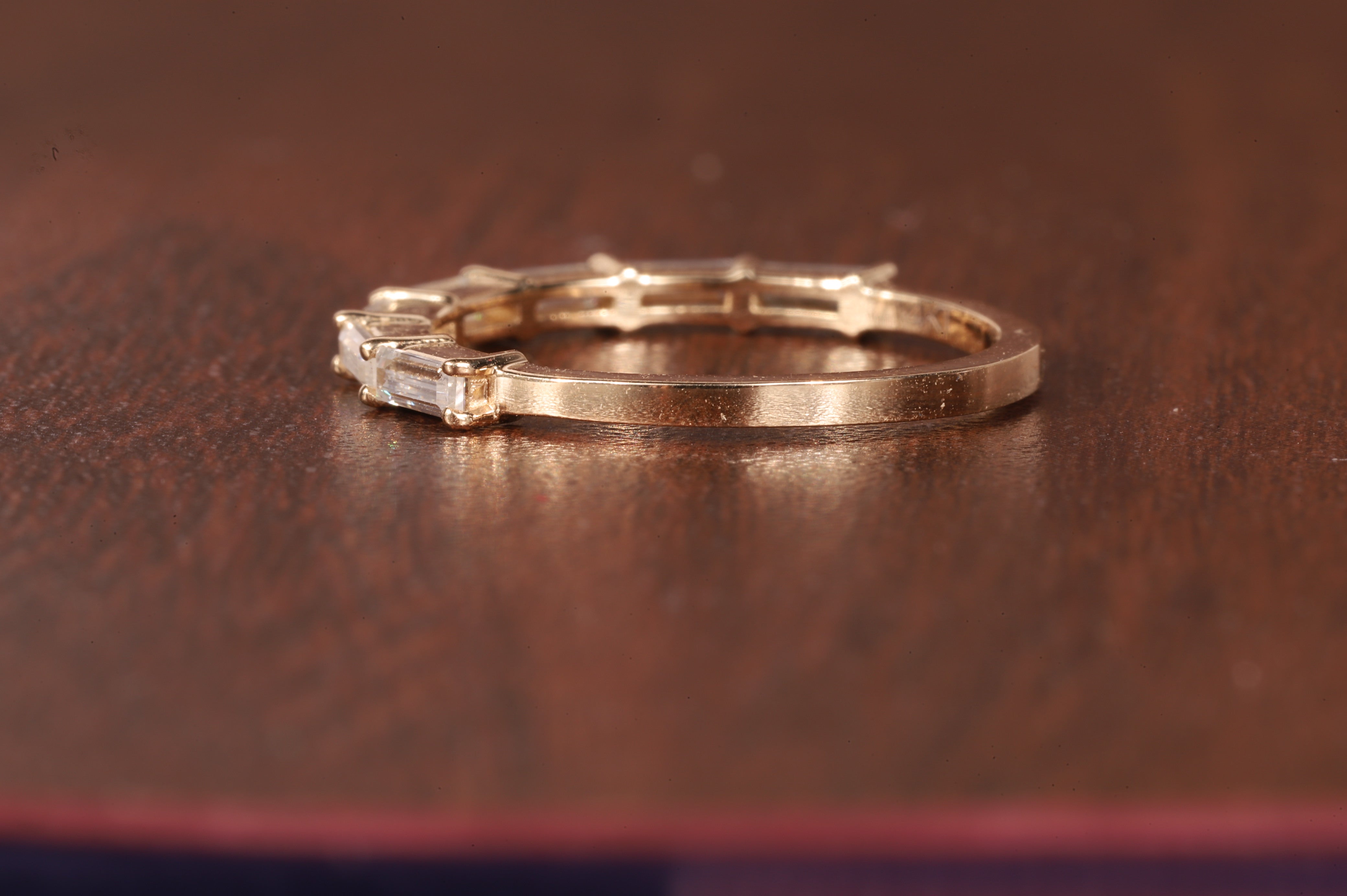 14k Gold Baguette Lab Grown Diamond Wedding Ring