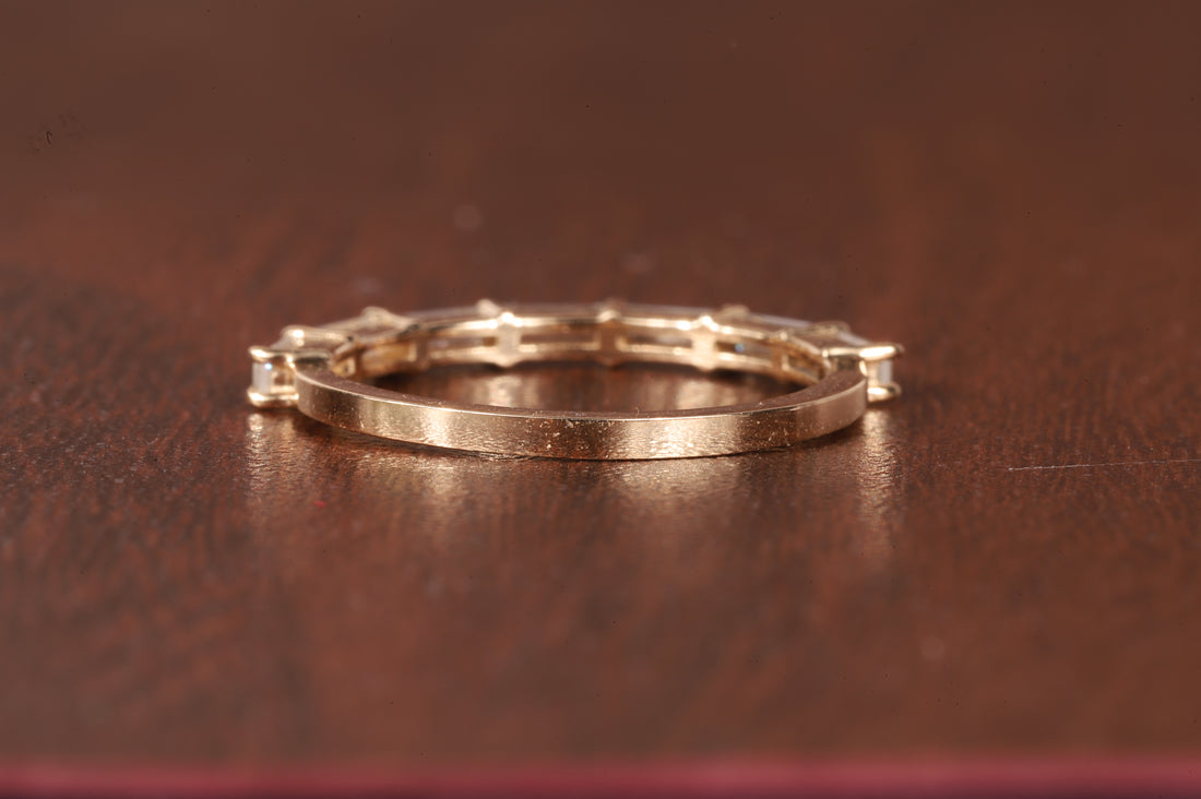 14k Gold Baguette Lab Grown Diamond Wedding Ring