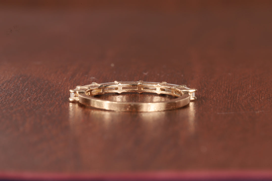 14k Gold Baguette Lab Grown Diamond Wedding Ring
