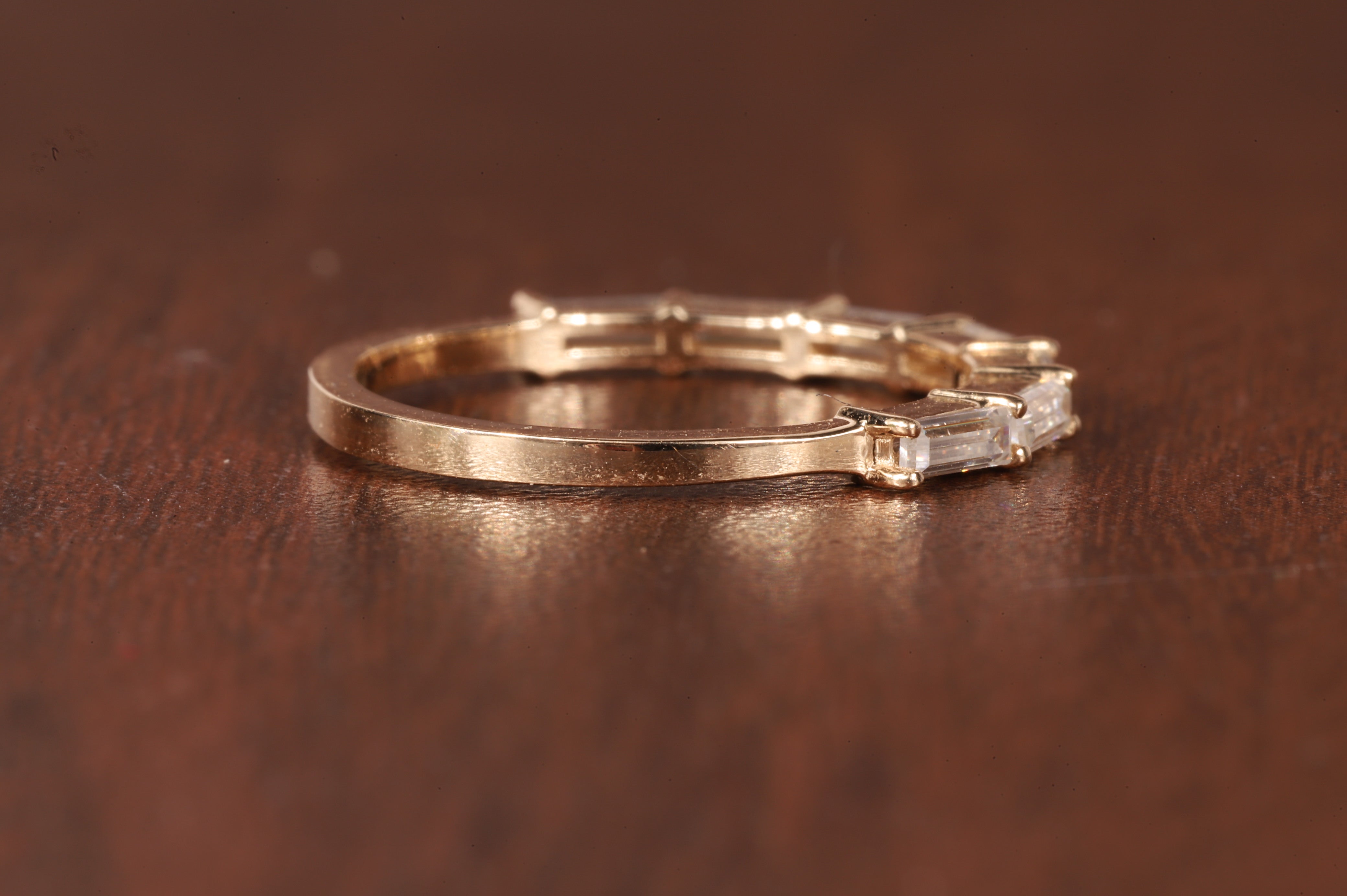 14k Gold Baguette Lab Grown Diamond Wedding Ring