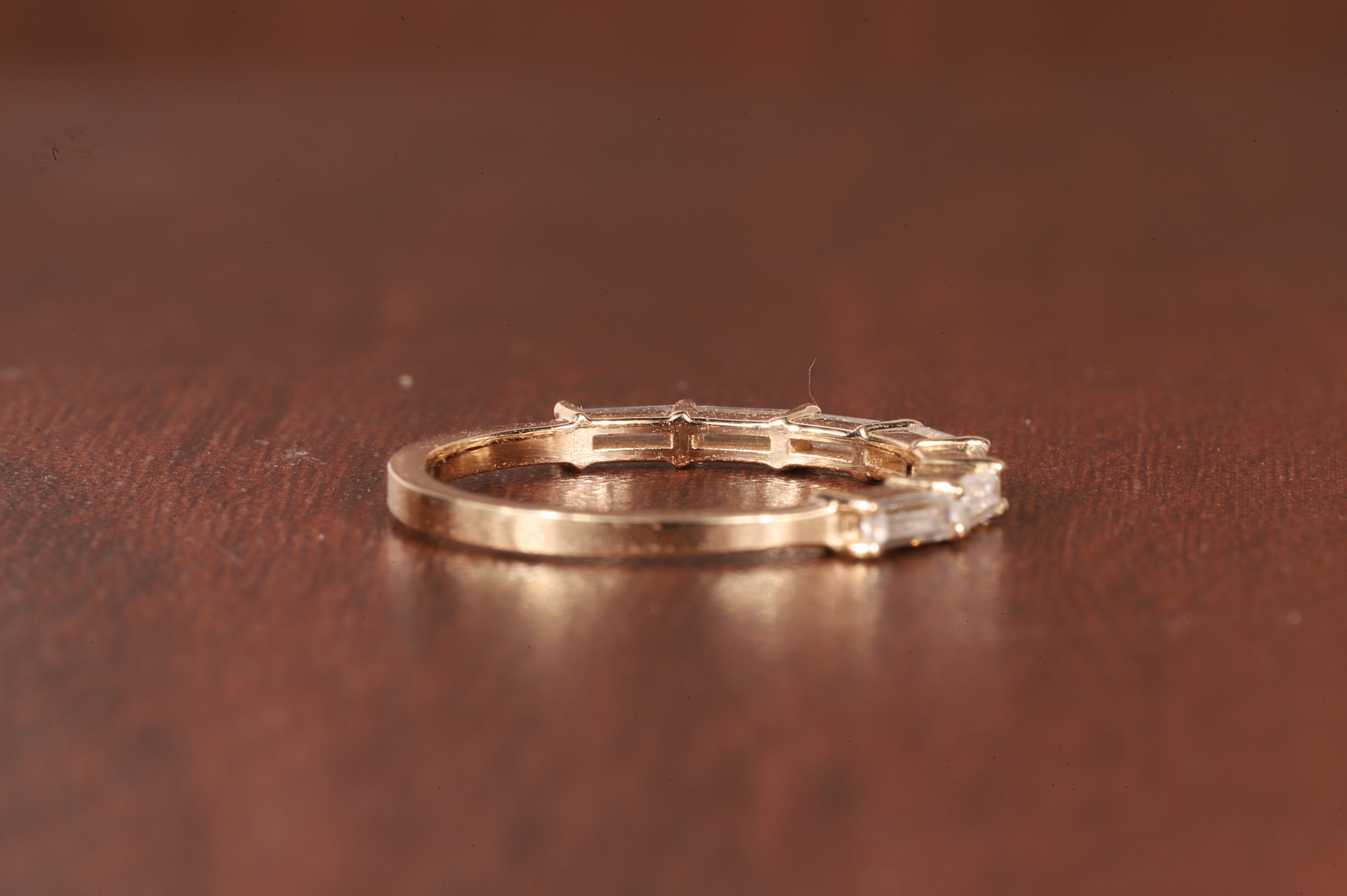 14k Gold Baguette Lab Grown Diamond Wedding Ring