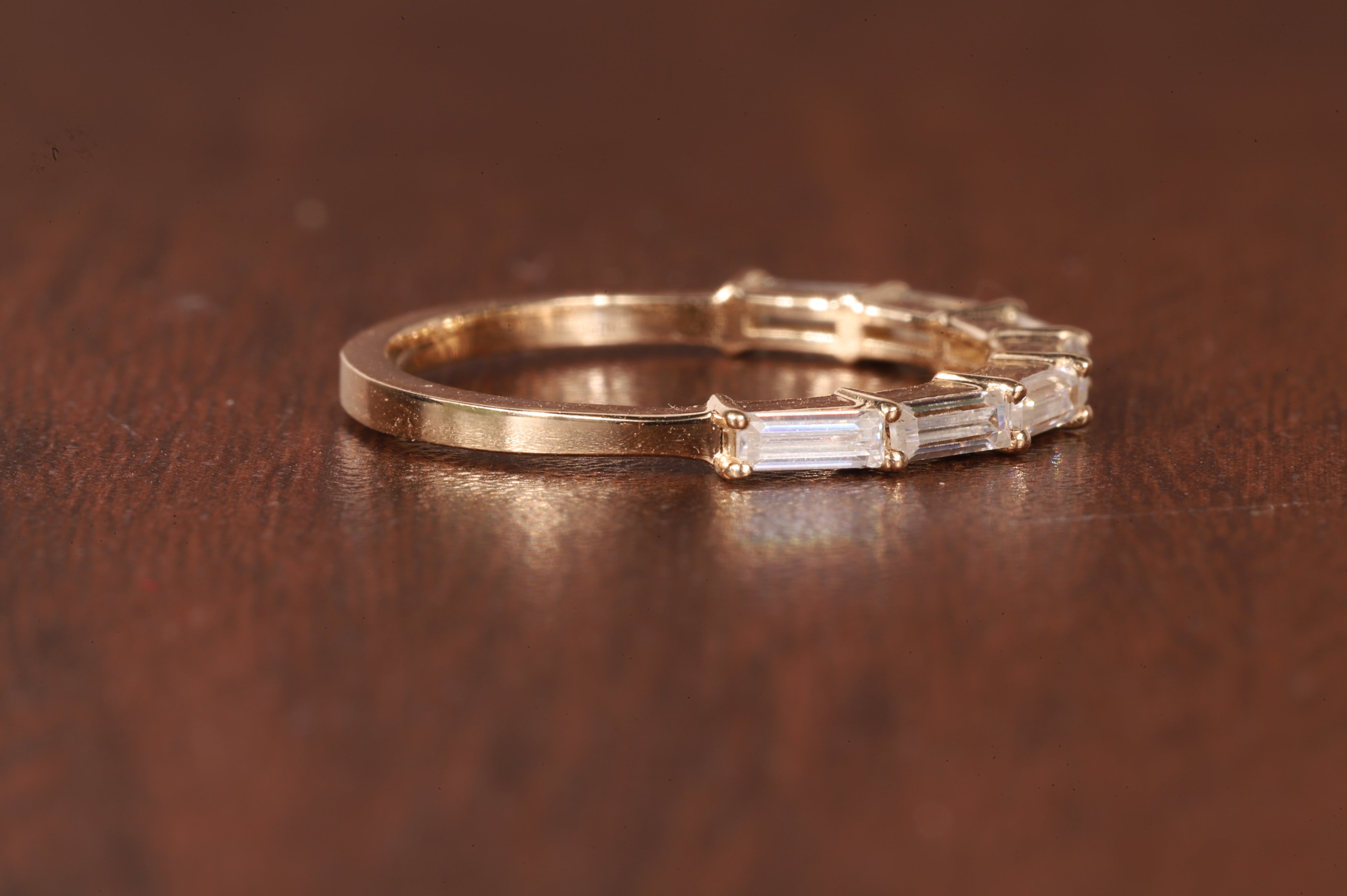 14k Gold Baguette Lab Grown Diamond Wedding Ring