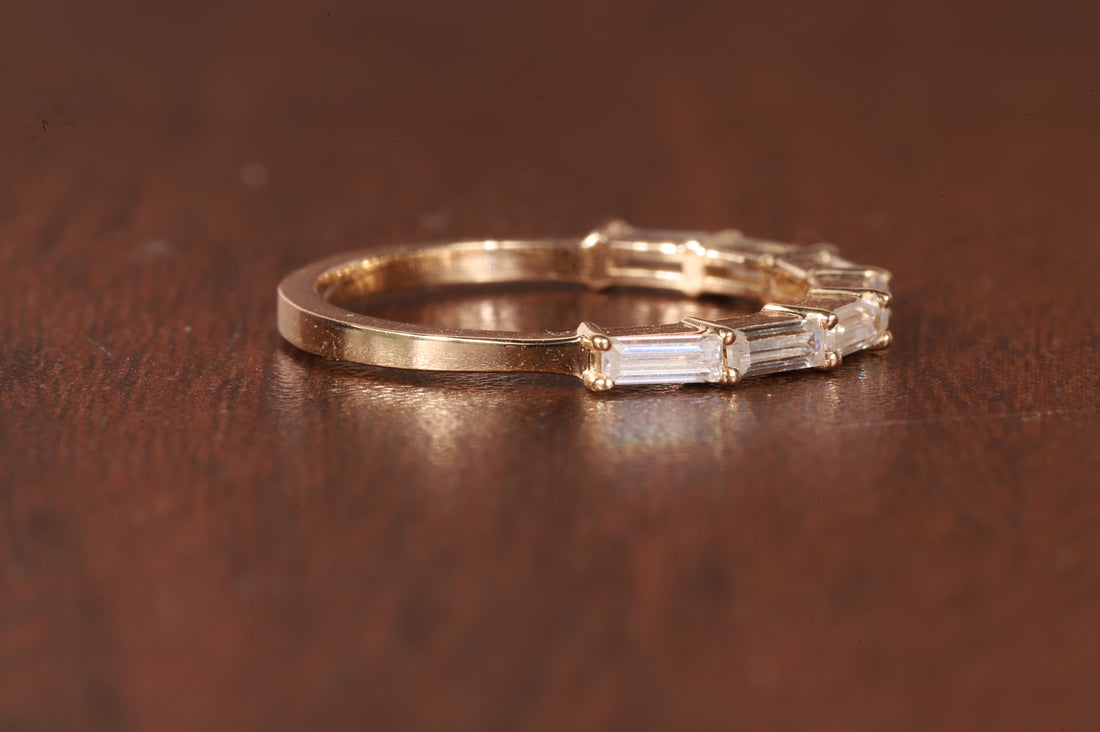 14k Gold Baguette Lab Grown Diamond Wedding Ring