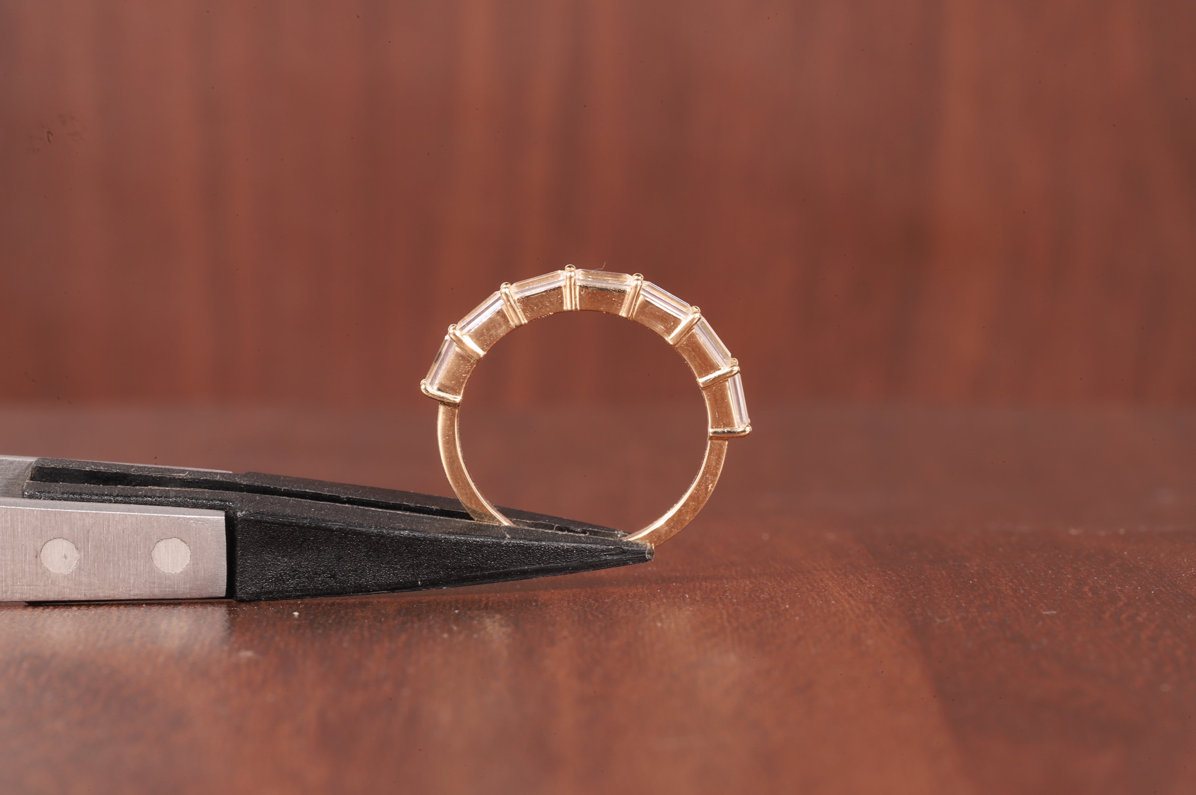 14k Gold Baguette Lab Grown Diamond Wedding Ring