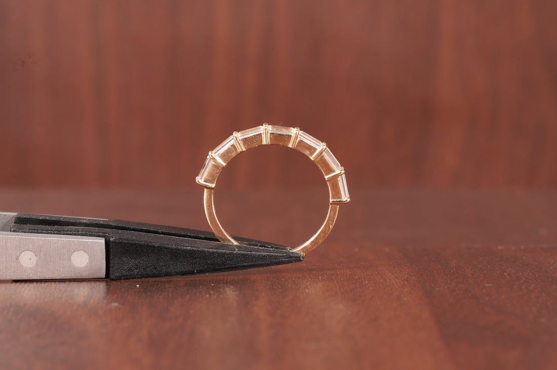 14k Gold Baguette Lab Grown Diamond Wedding Ring