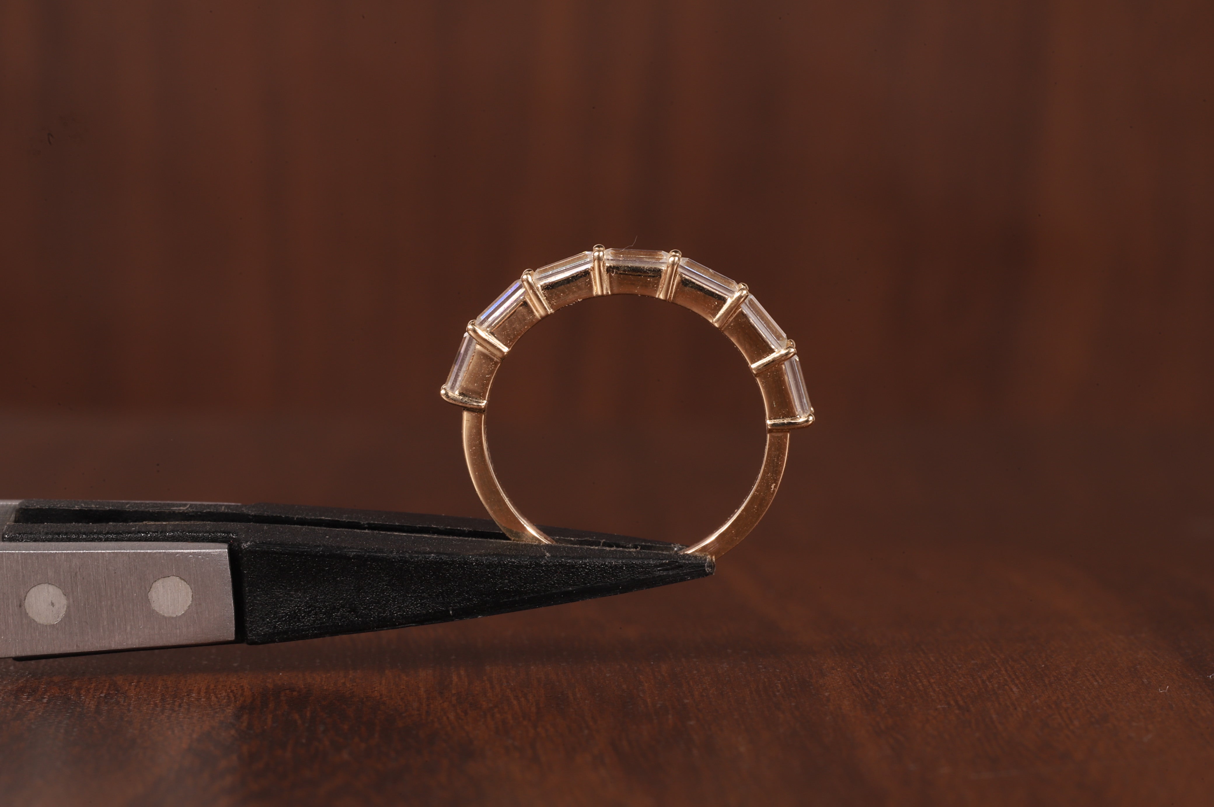 14k Gold Baguette Lab Grown Diamond Wedding Ring