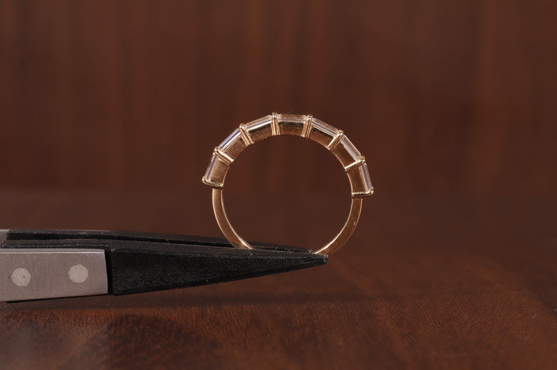 14k Gold Baguette Lab Grown Diamond Wedding Ring