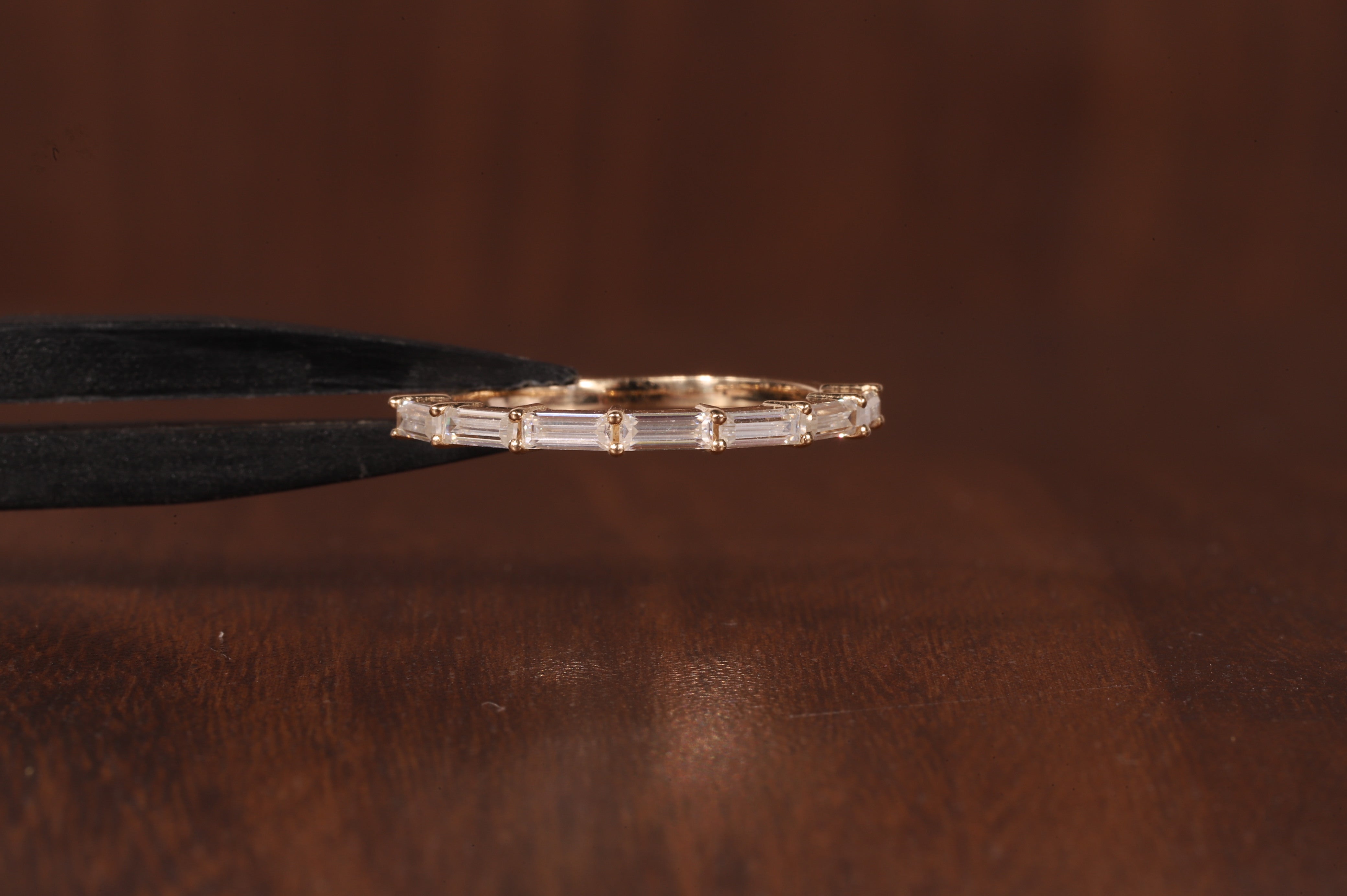 14k Gold Baguette Lab Grown Diamond Wedding Ring