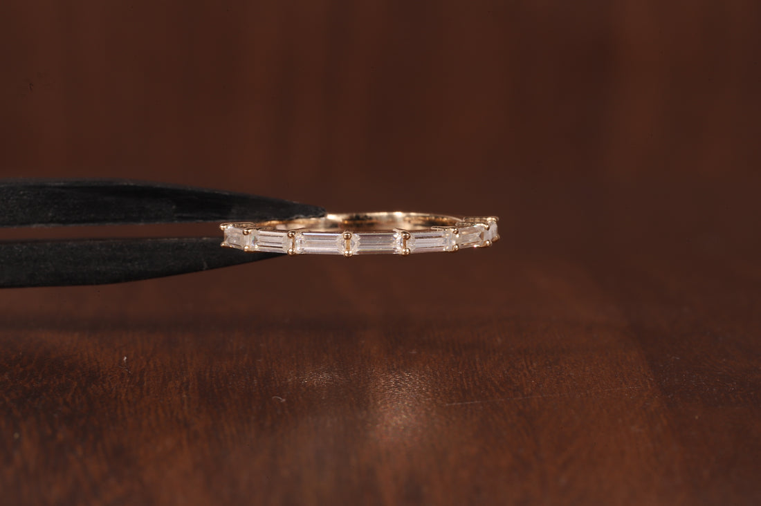 14k Gold Baguette Lab Grown Diamond Wedding Ring