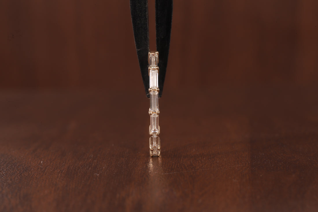 14k Gold Baguette Lab Grown Diamond Wedding Ring