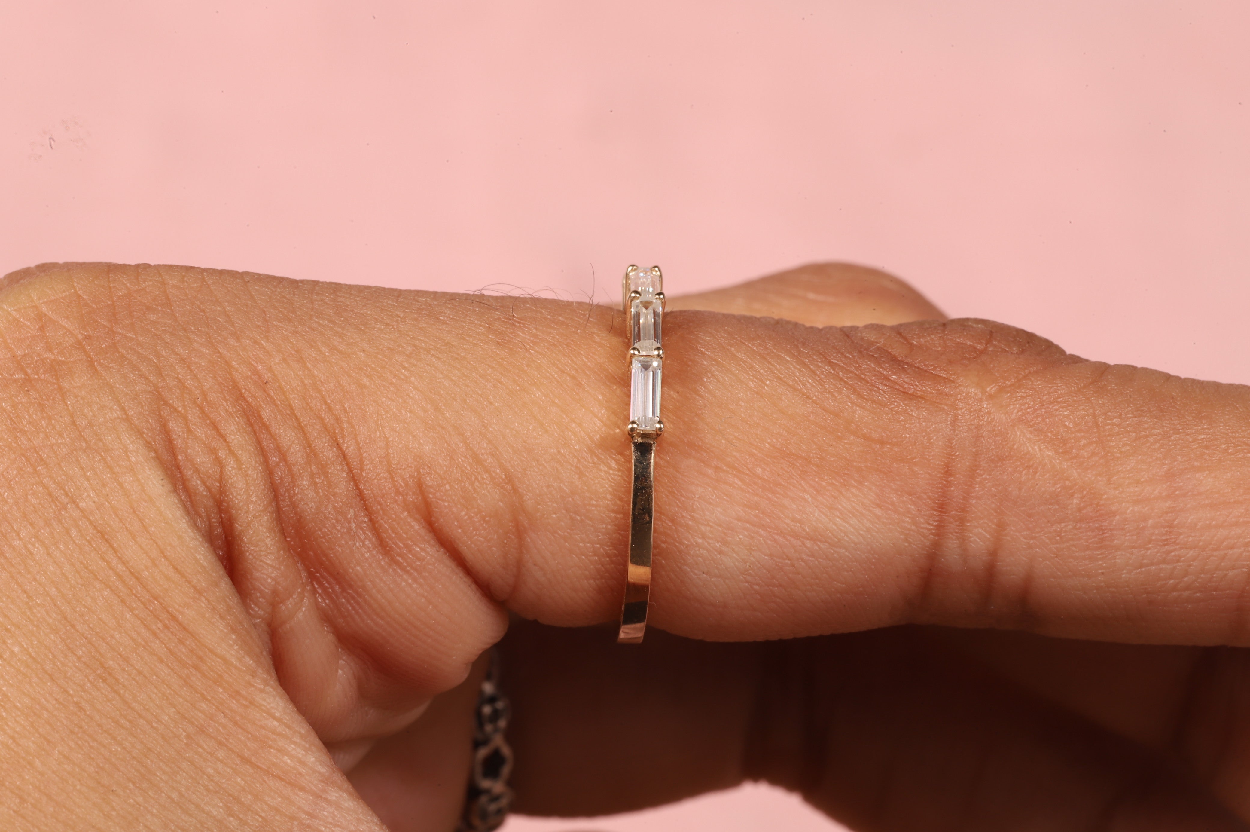 14k Gold Baguette Lab Grown Diamond Wedding Ring