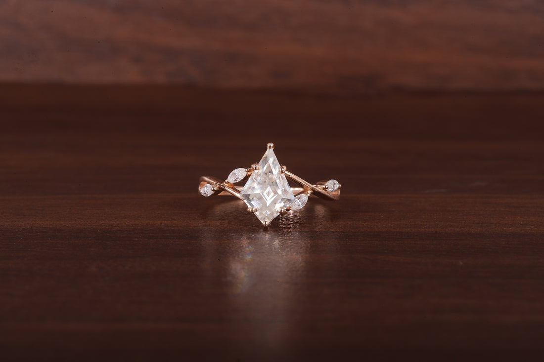 Kite Shaped Moissanite Engagement Ring
