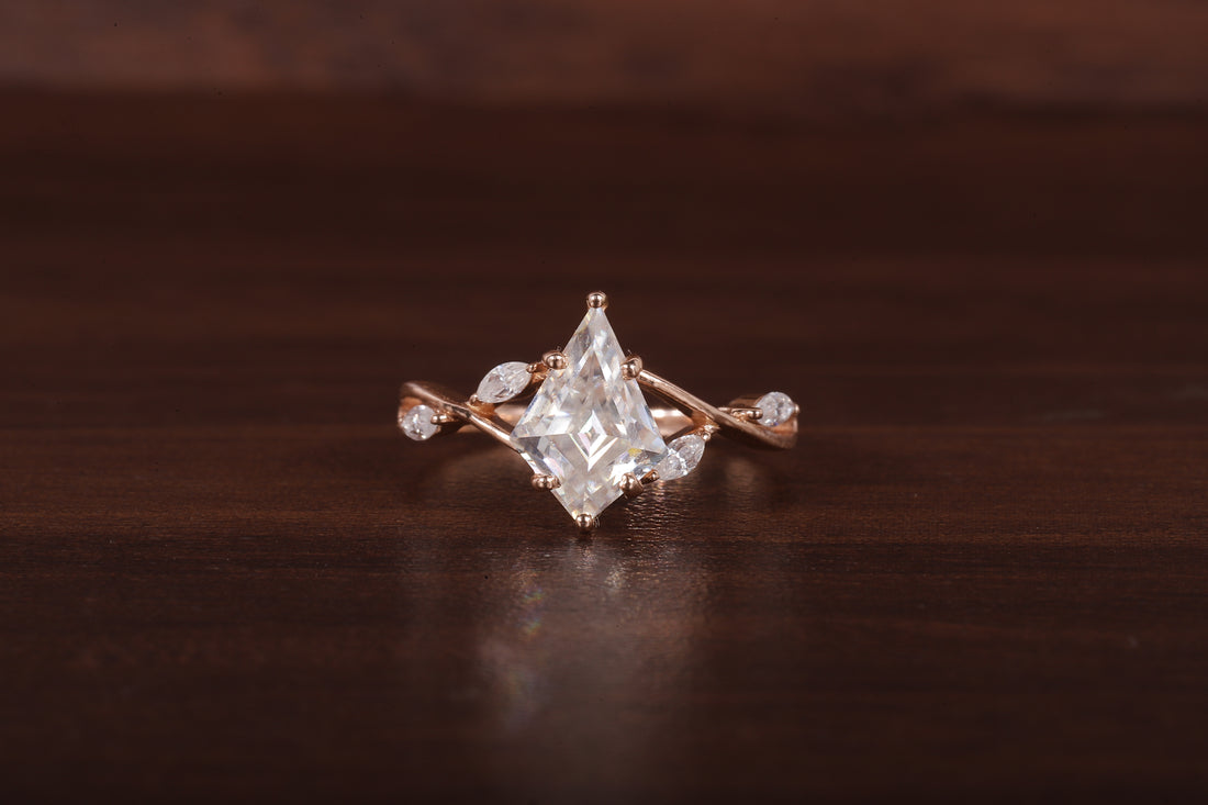 Kite Shaped Moissanite Engagement Ring