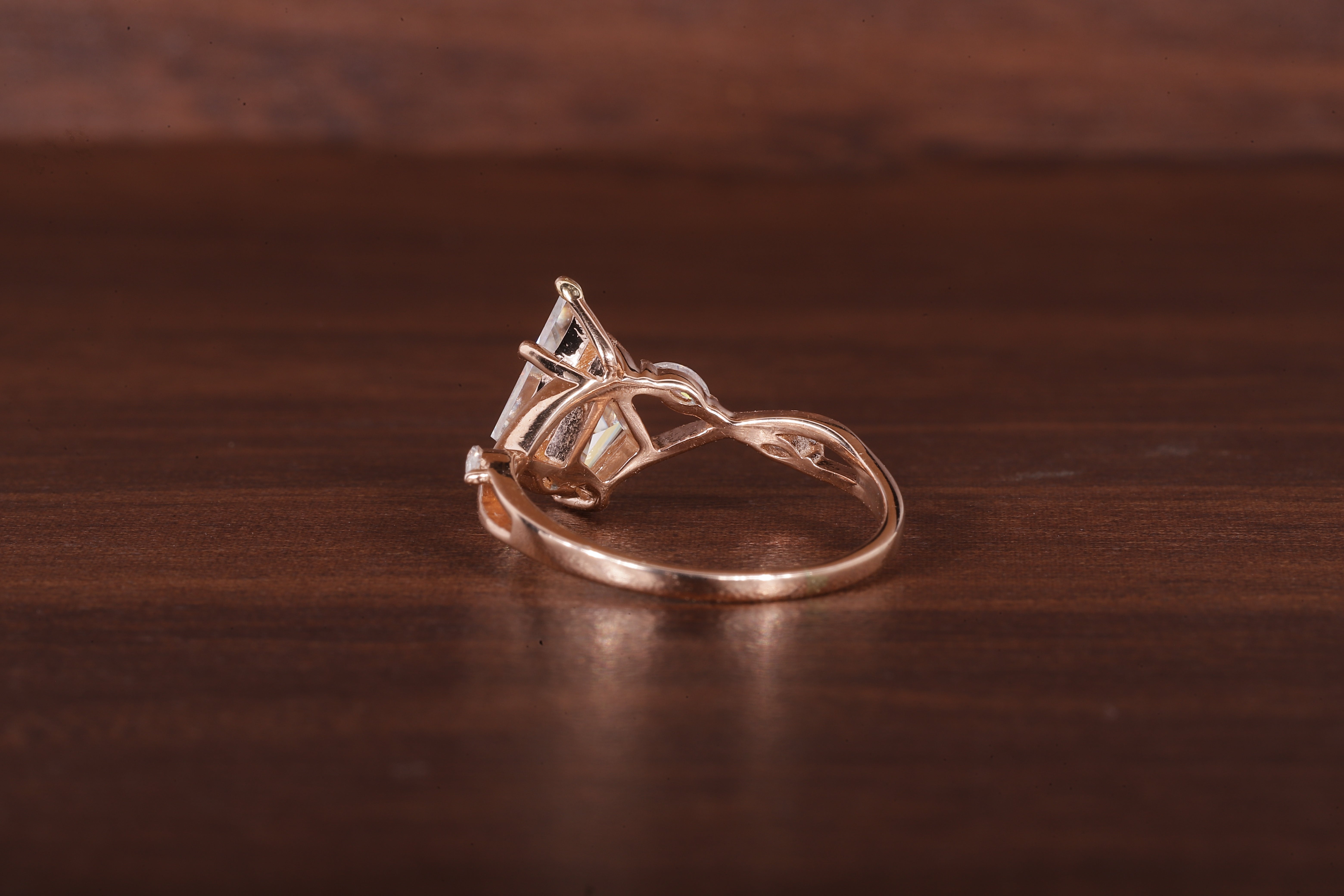 Kite Shaped Moissanite Engagement Ring