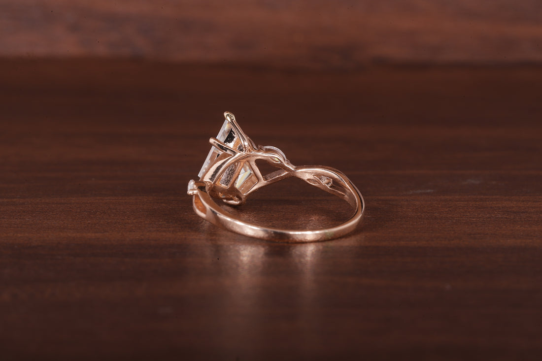 Kite Shaped Moissanite Engagement Ring