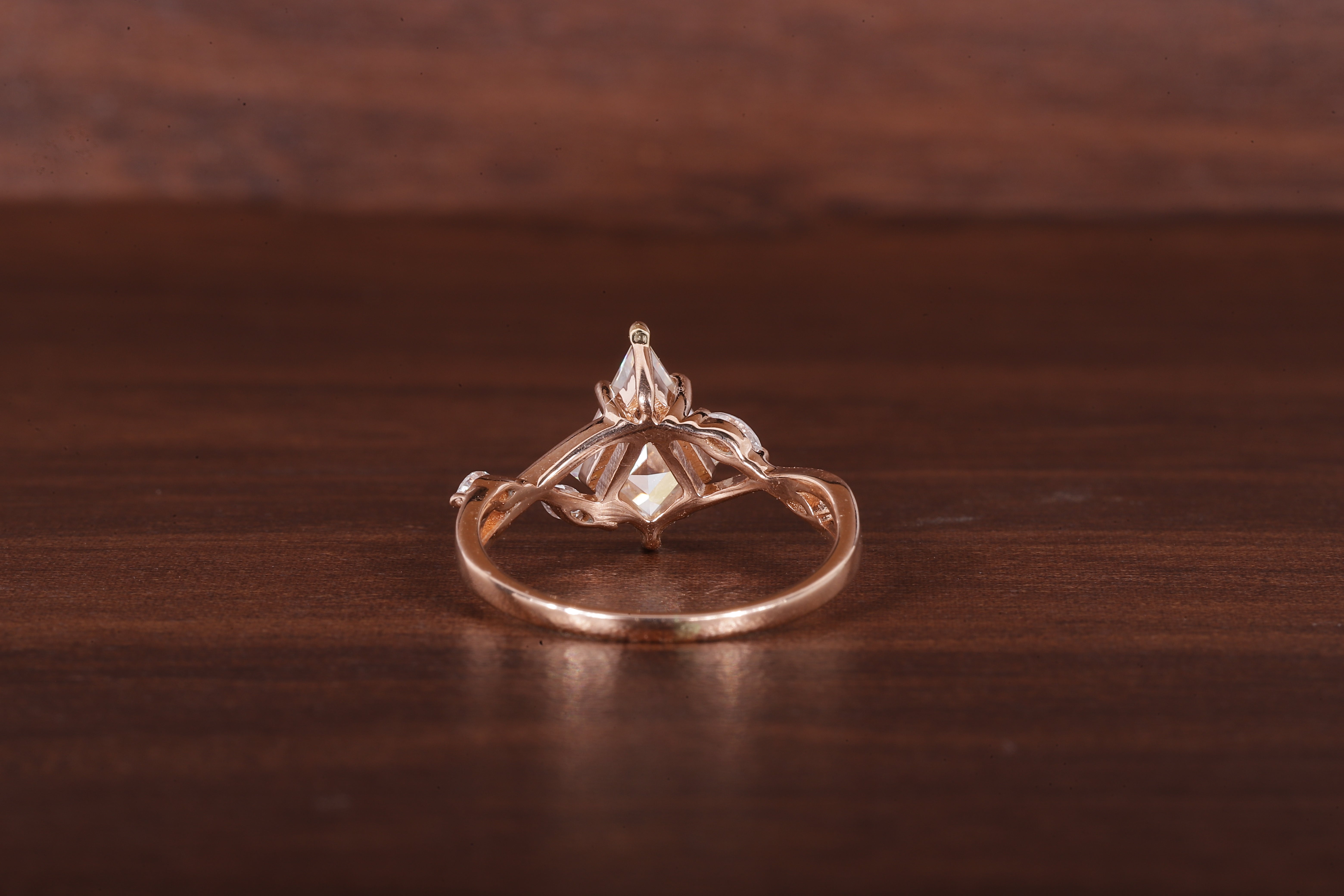 Kite Shaped Moissanite Engagement Ring
