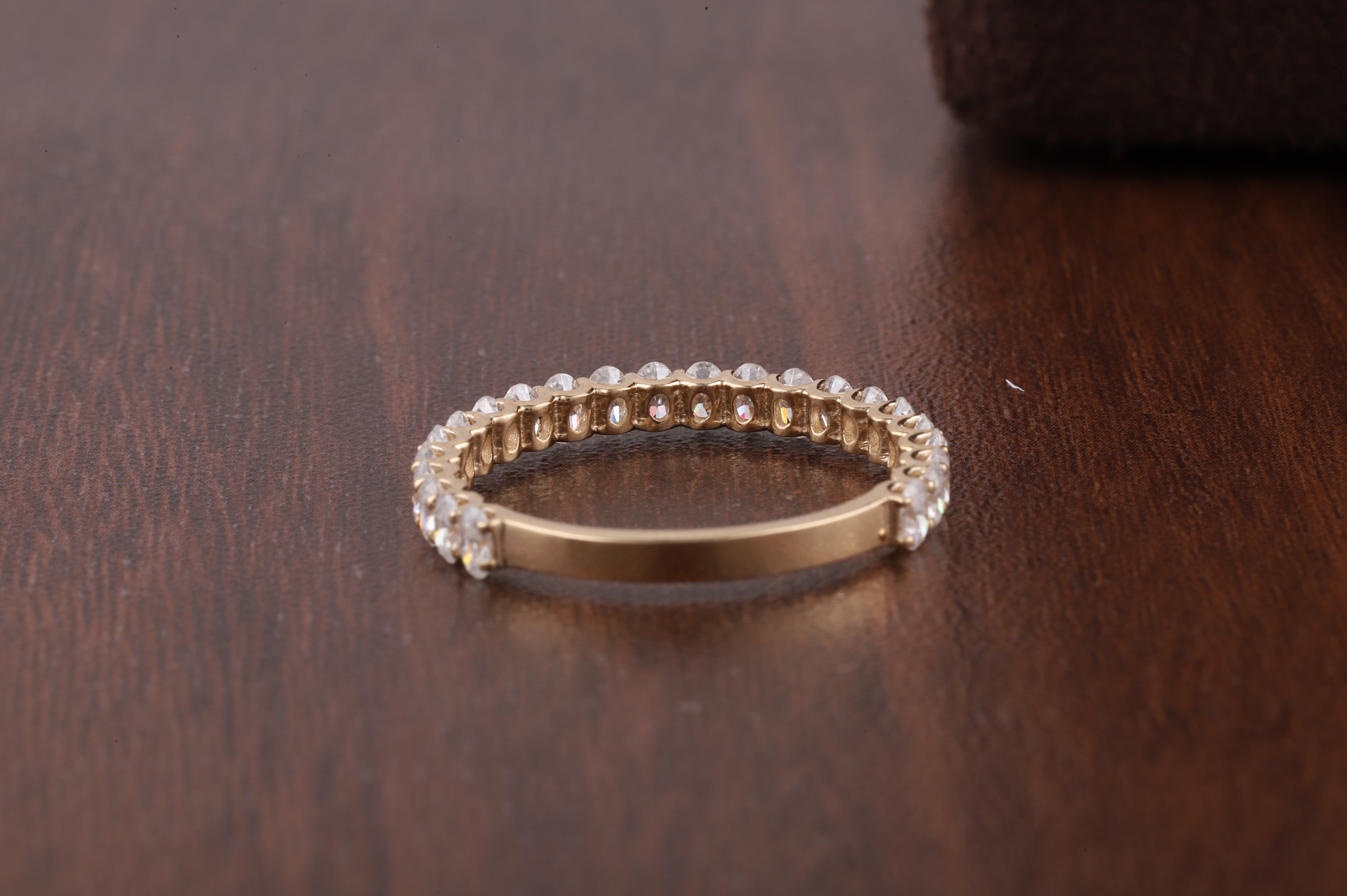 Oval Cut Moissanite Half Eternity Band