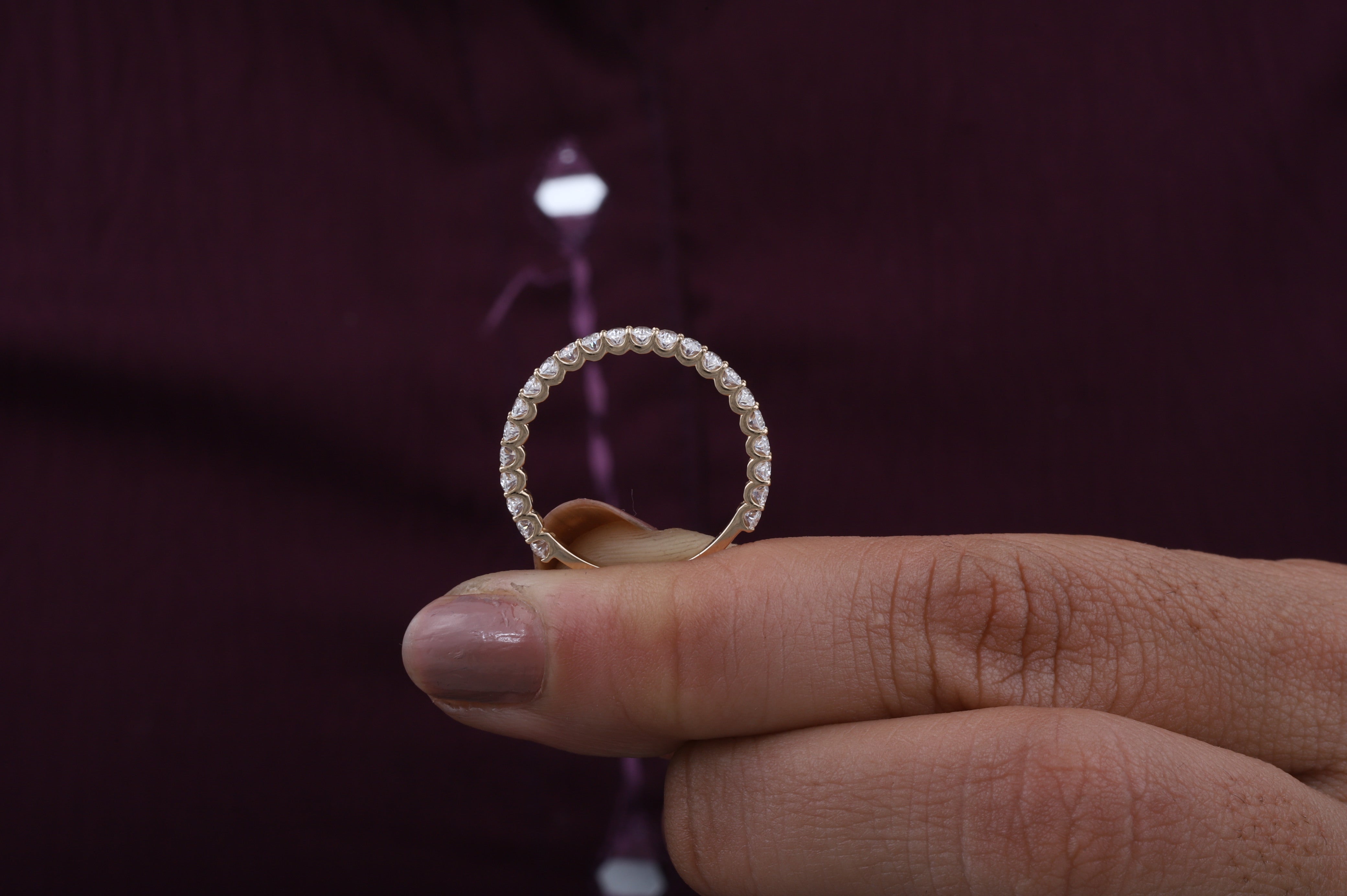 Oval Cut Moissanite Half Eternity Band