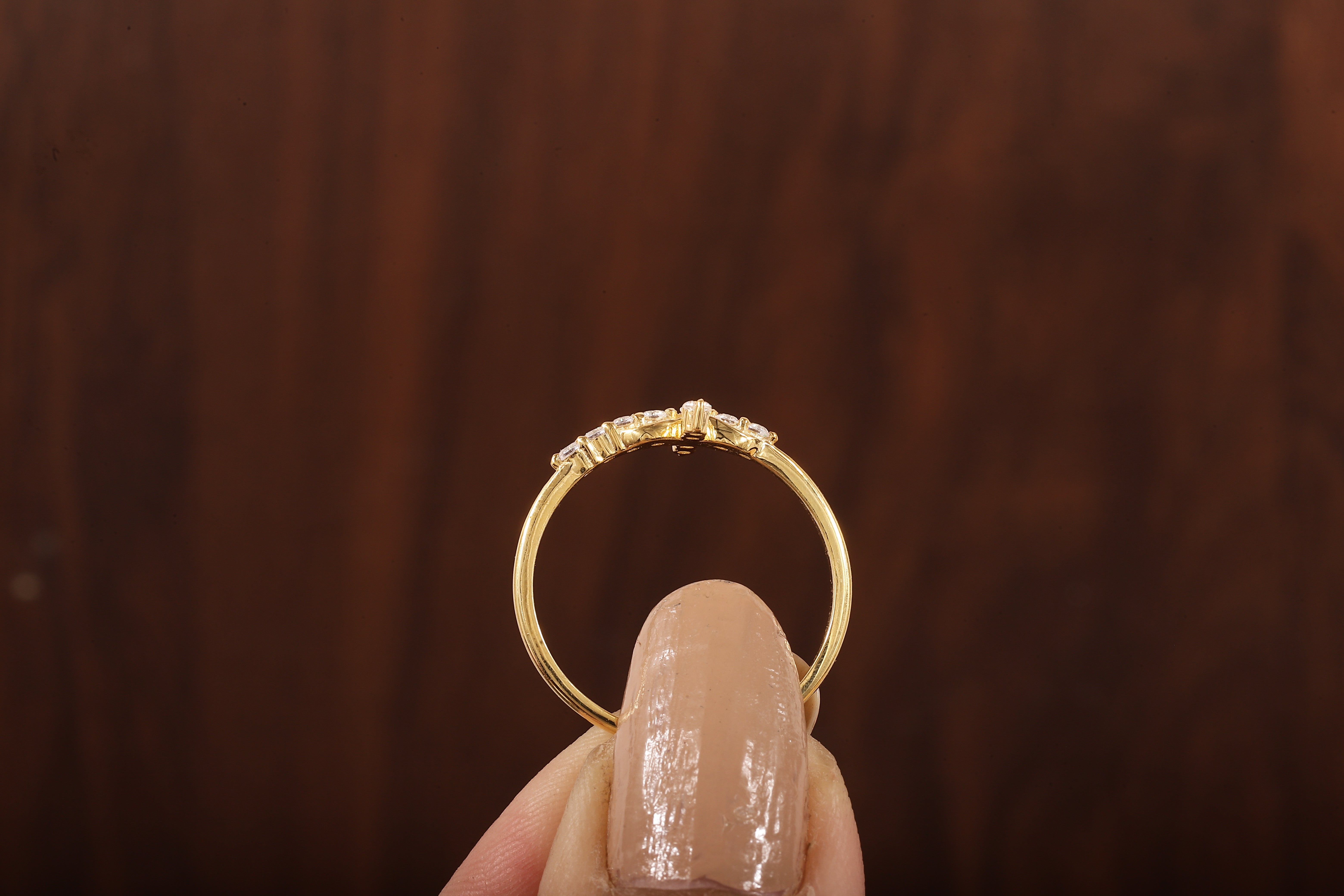Solid Gold Ring,Gold Moissanite Cross Minimalist Rings