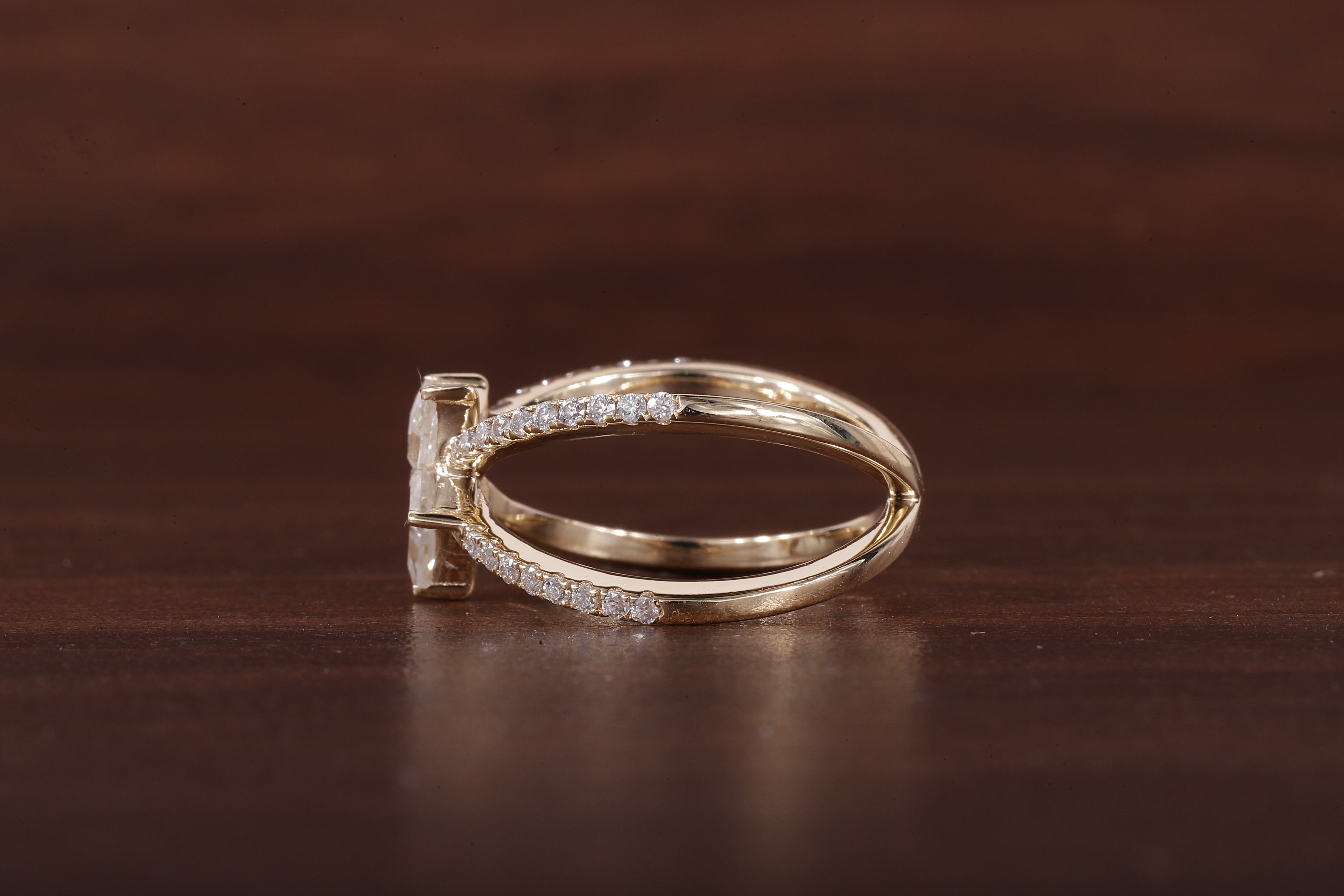Kite Lab Grown Diamond Engagement Ring, EF/VVS Kite Diamond Star Shape Wedding Ring