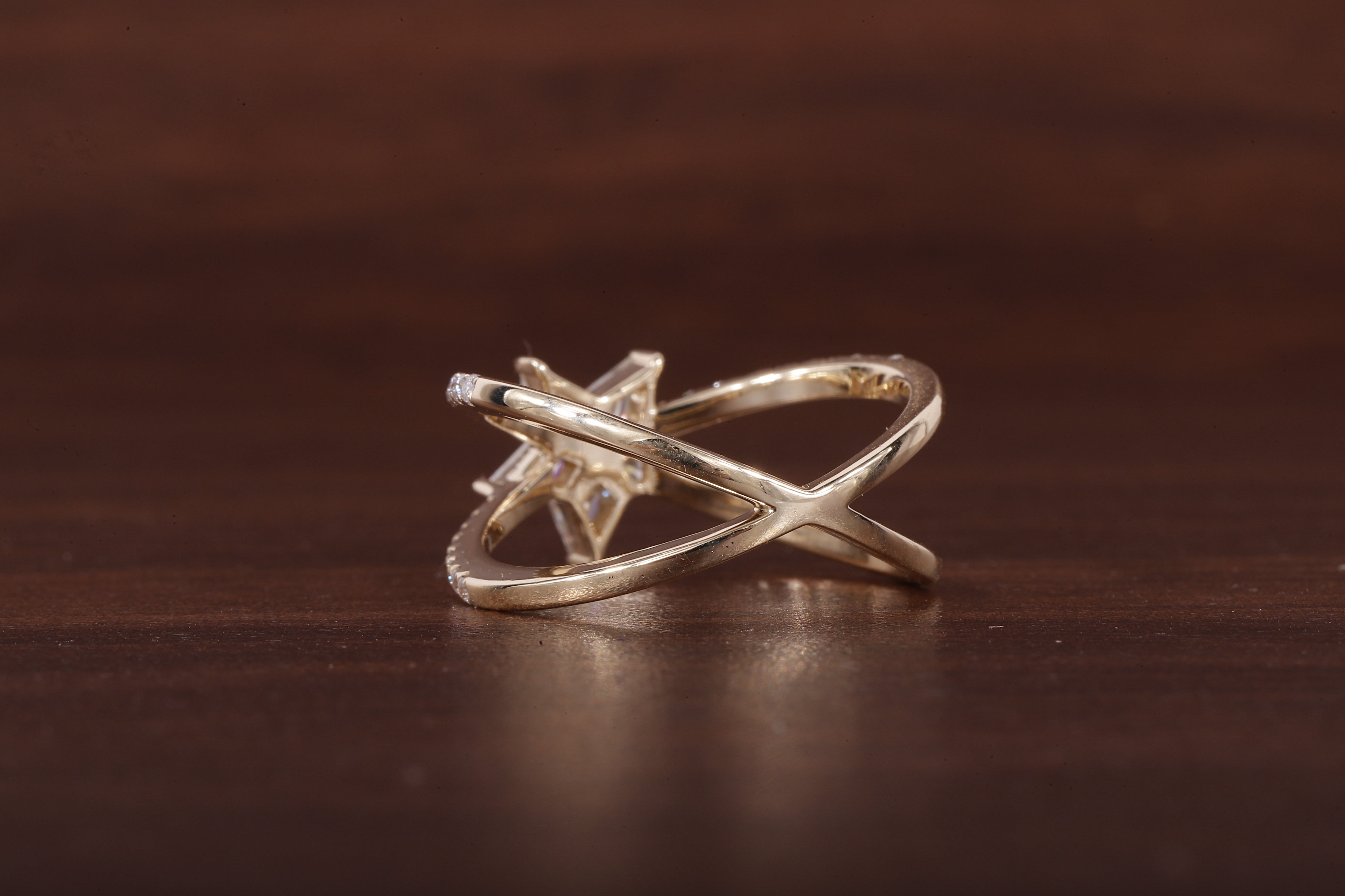 Kite Lab Grown Diamond Engagement Ring, EF/VVS Kite Diamond Star Shape Wedding Ring