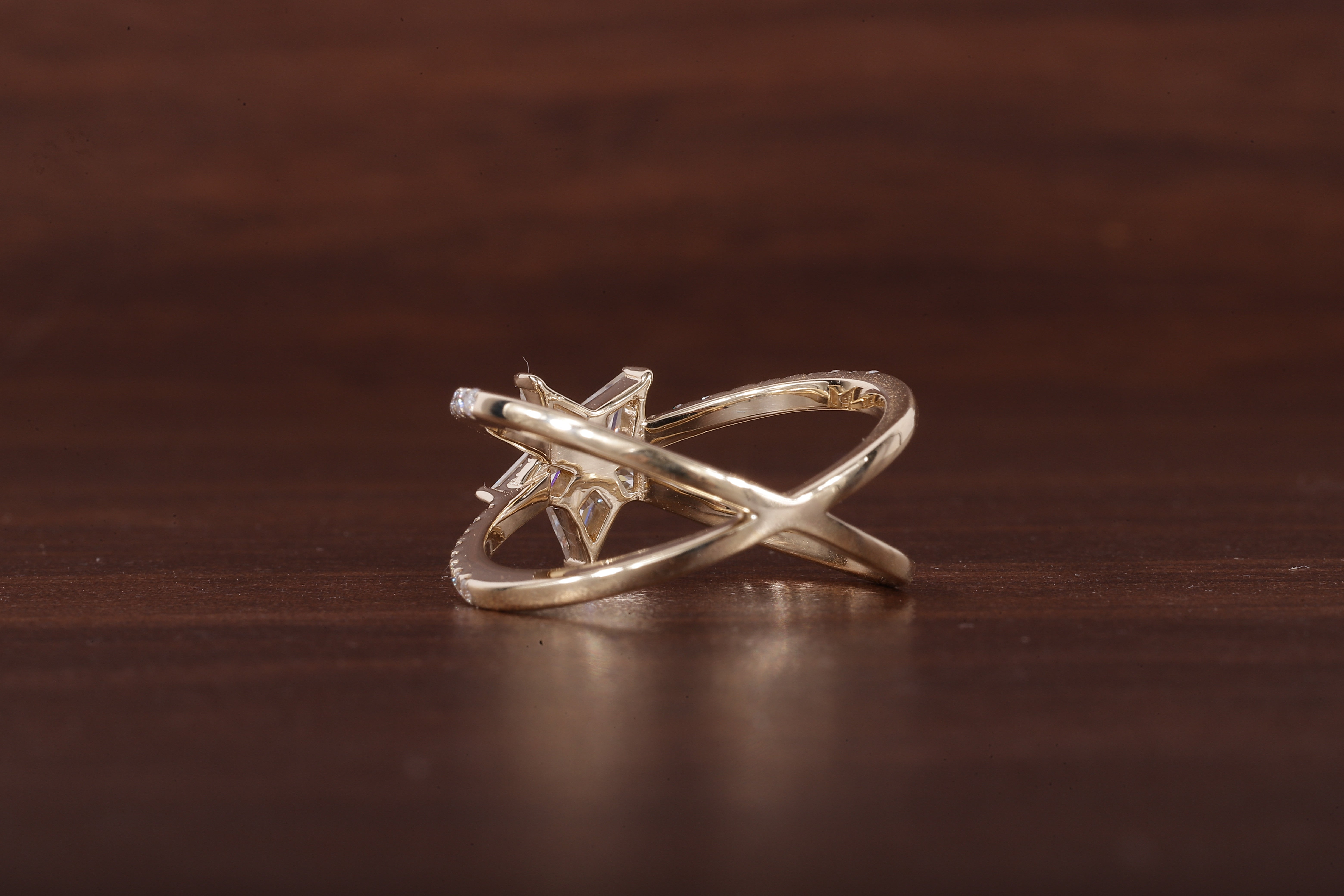 Kite Lab Grown Diamond Engagement Ring, EF/VVS Kite Diamond Star Shape Wedding Ring