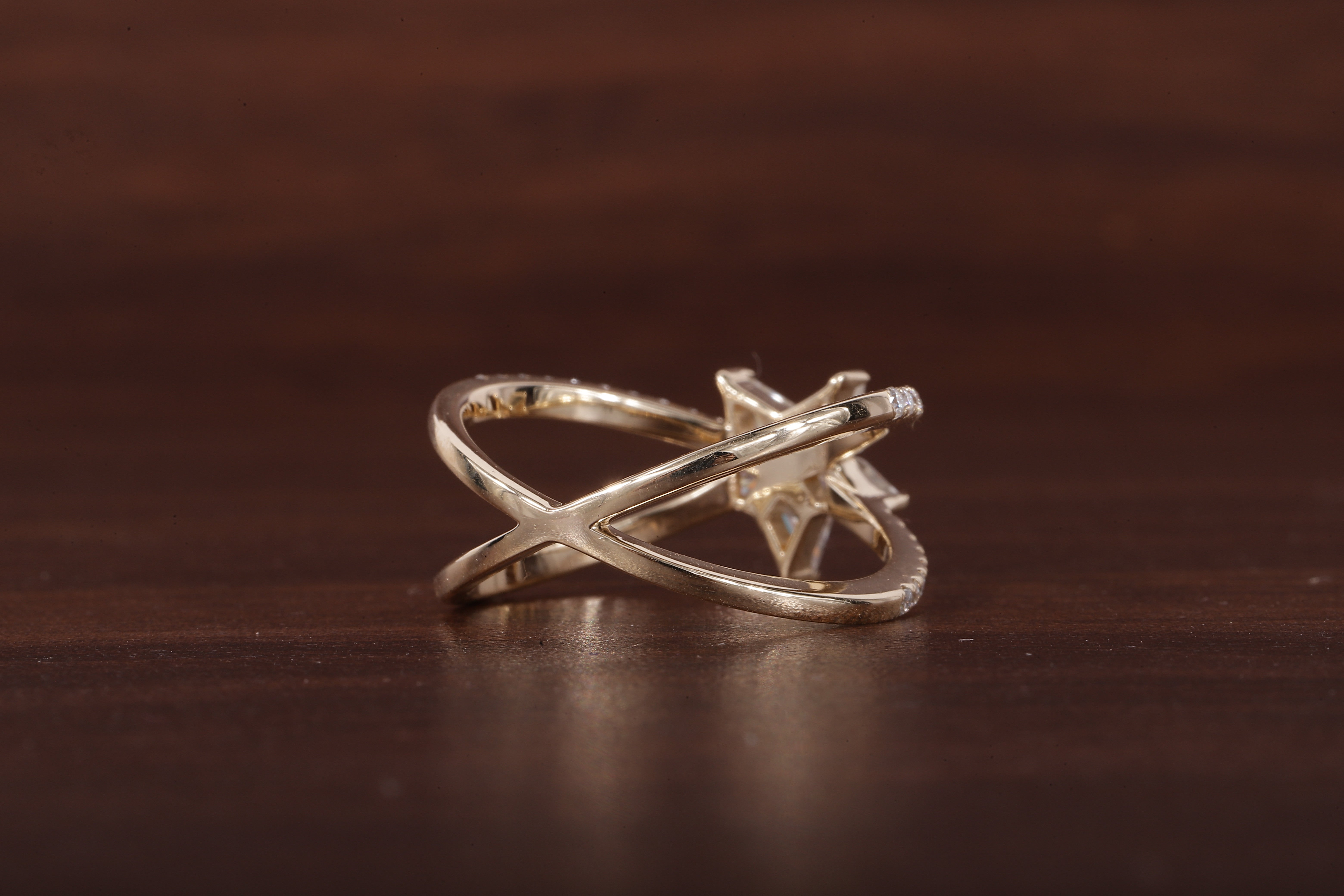 Kite Lab Grown Diamond Engagement Ring, EF/VVS Kite Diamond Star Shape Wedding Ring