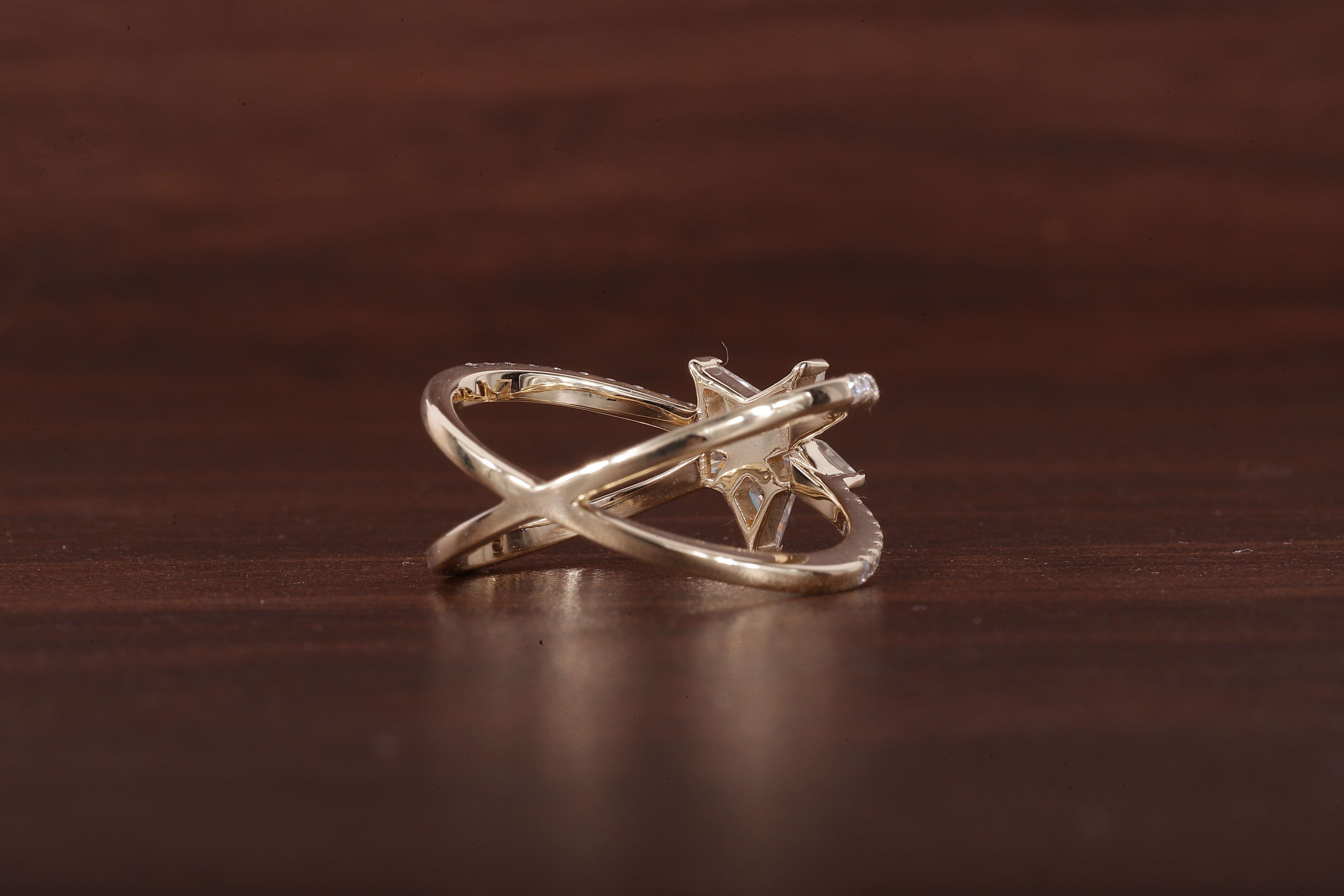 Kite Lab Grown Diamond Engagement Ring, EF/VVS Kite Diamond Star Shape Wedding Ring