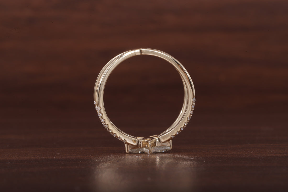 Kite Lab Grown Diamond Engagement Ring, EF/VVS Kite Diamond Star Shape Wedding Ring