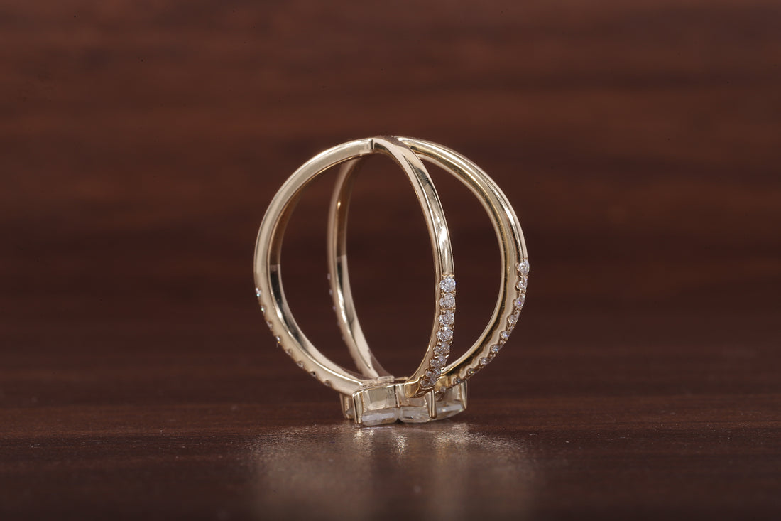 Kite Lab Grown Diamond Engagement Ring, EF/VVS Kite Diamond Star Shape Wedding Ring