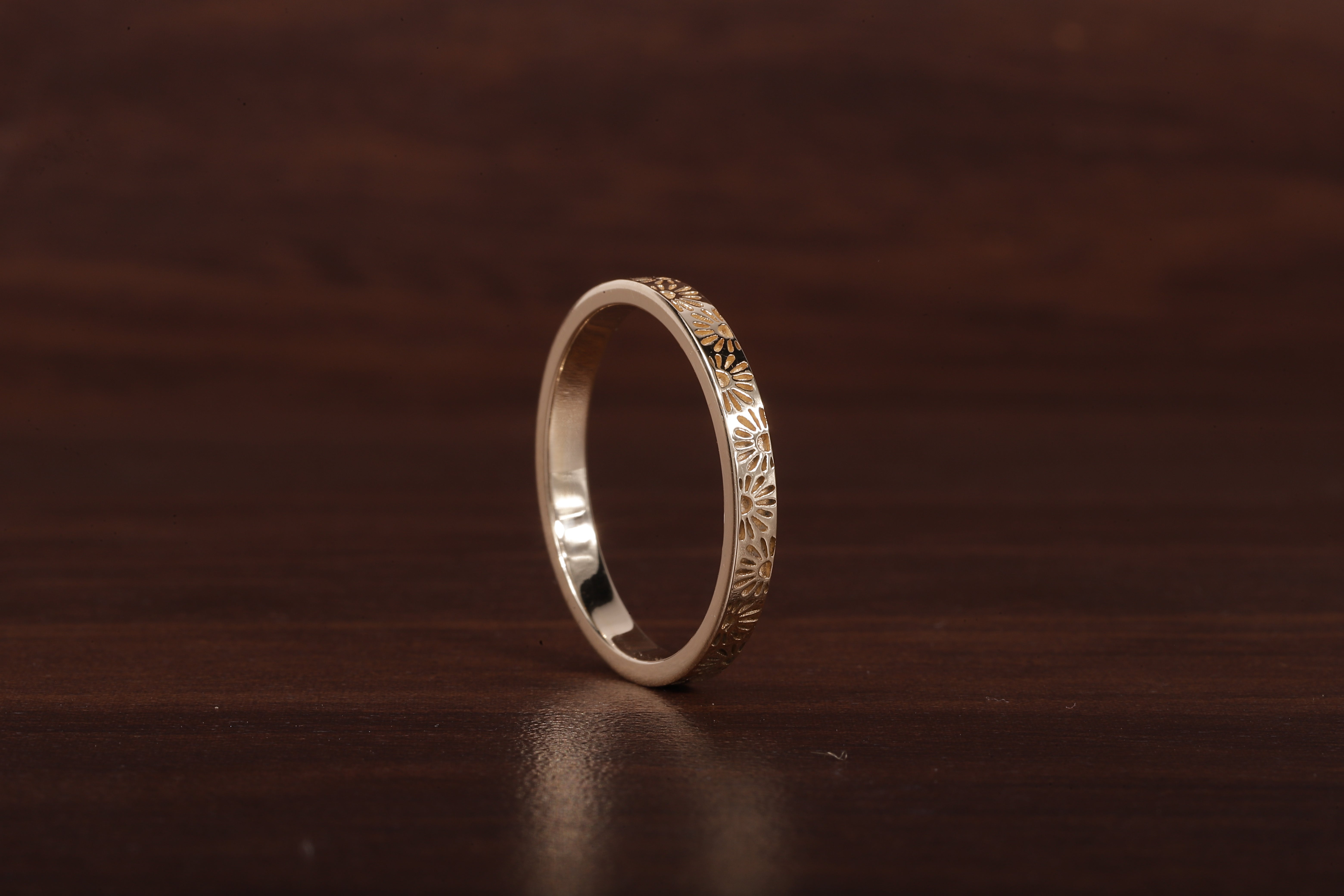 14k Gold His Hers Sun Band, Solid Gold Wedding Band