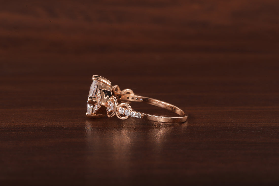 Princess cut Moissanite engagement ring |dainty diamond bridal ring Twist ring