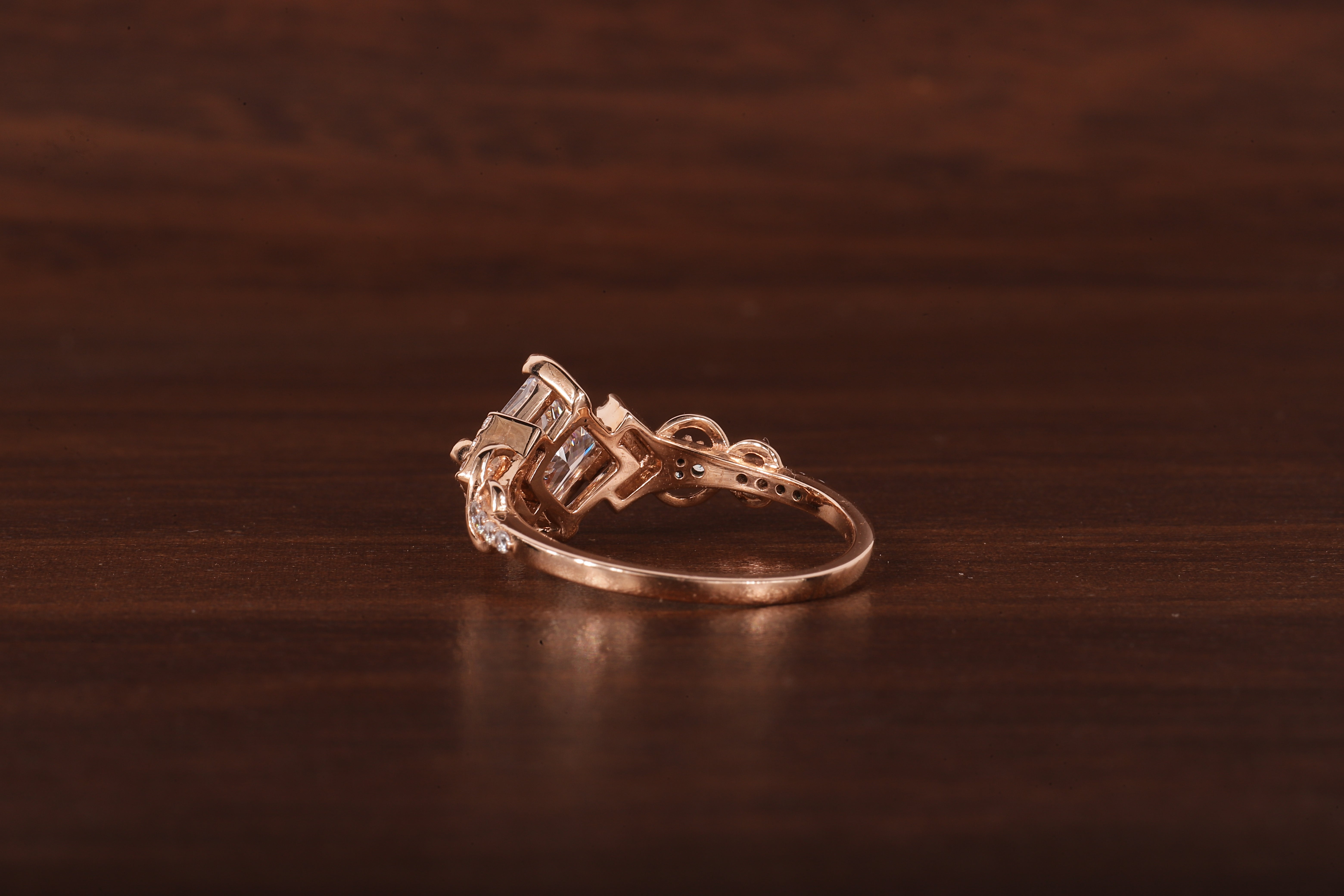 Princess cut Moissanite engagement ring |dainty diamond bridal ring Twist ring