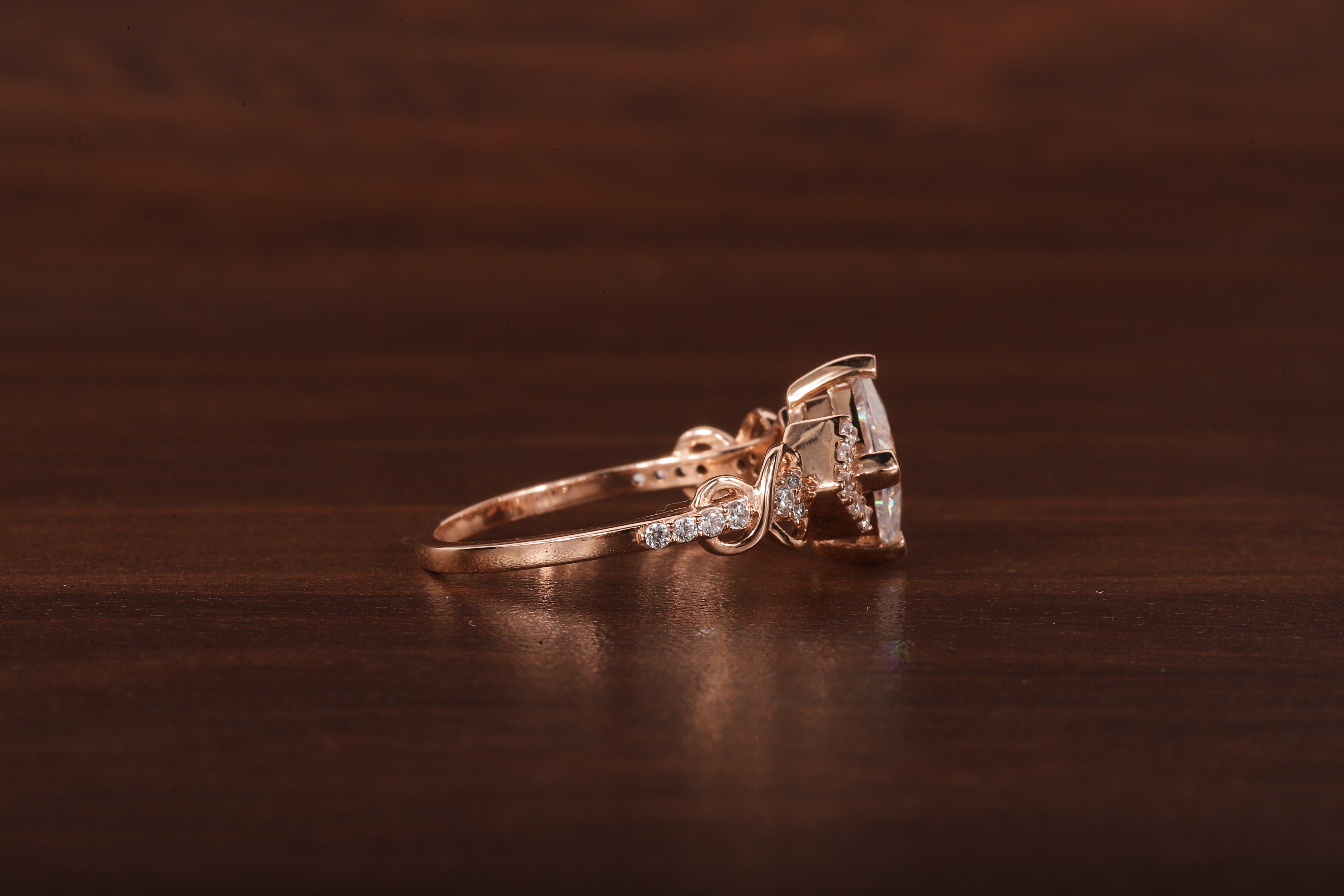 Princess cut Moissanite engagement ring |dainty diamond bridal ring Twist ring