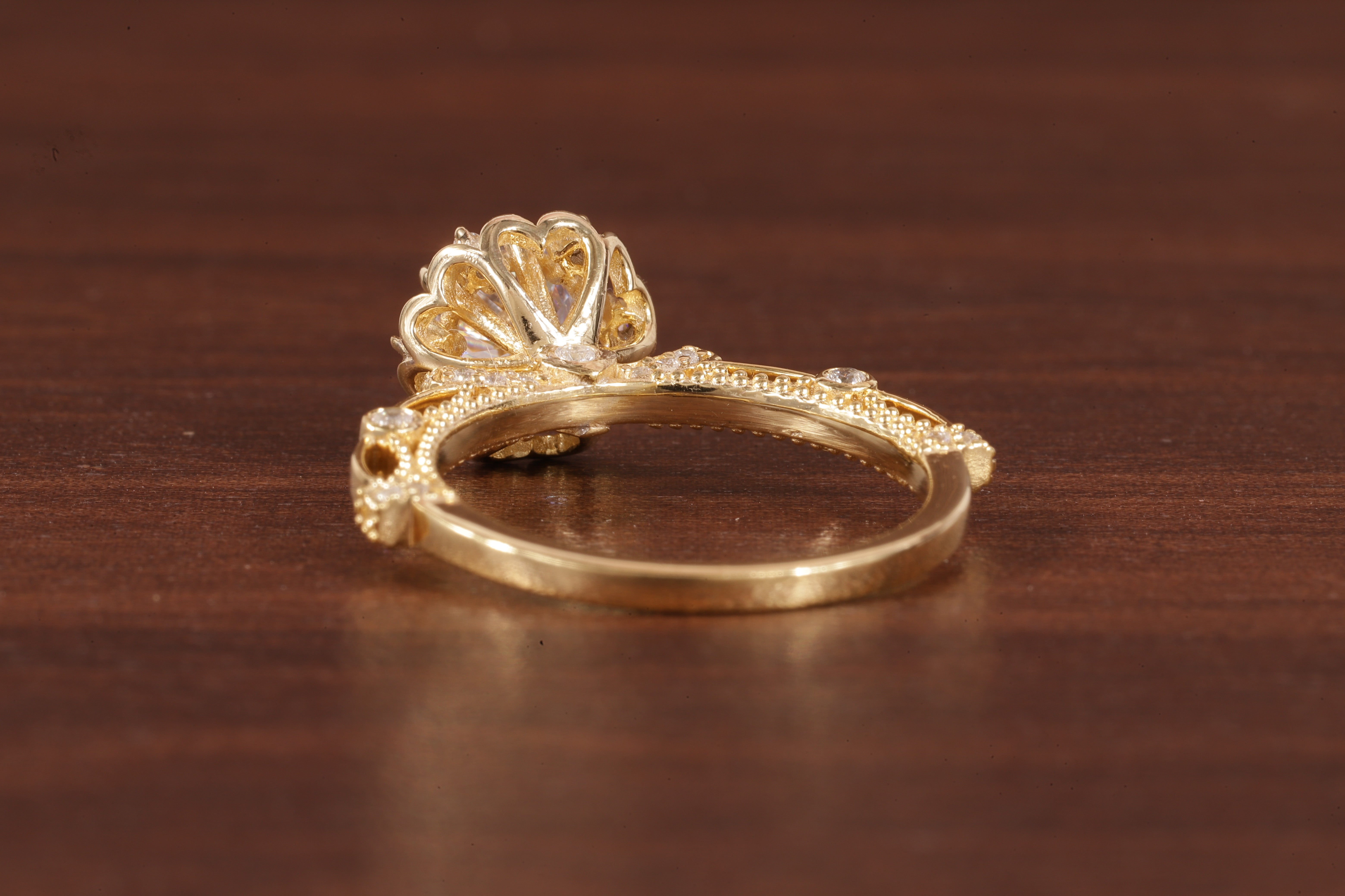 Vintage Round Wedding Ring, Moissanite Engagement Ring