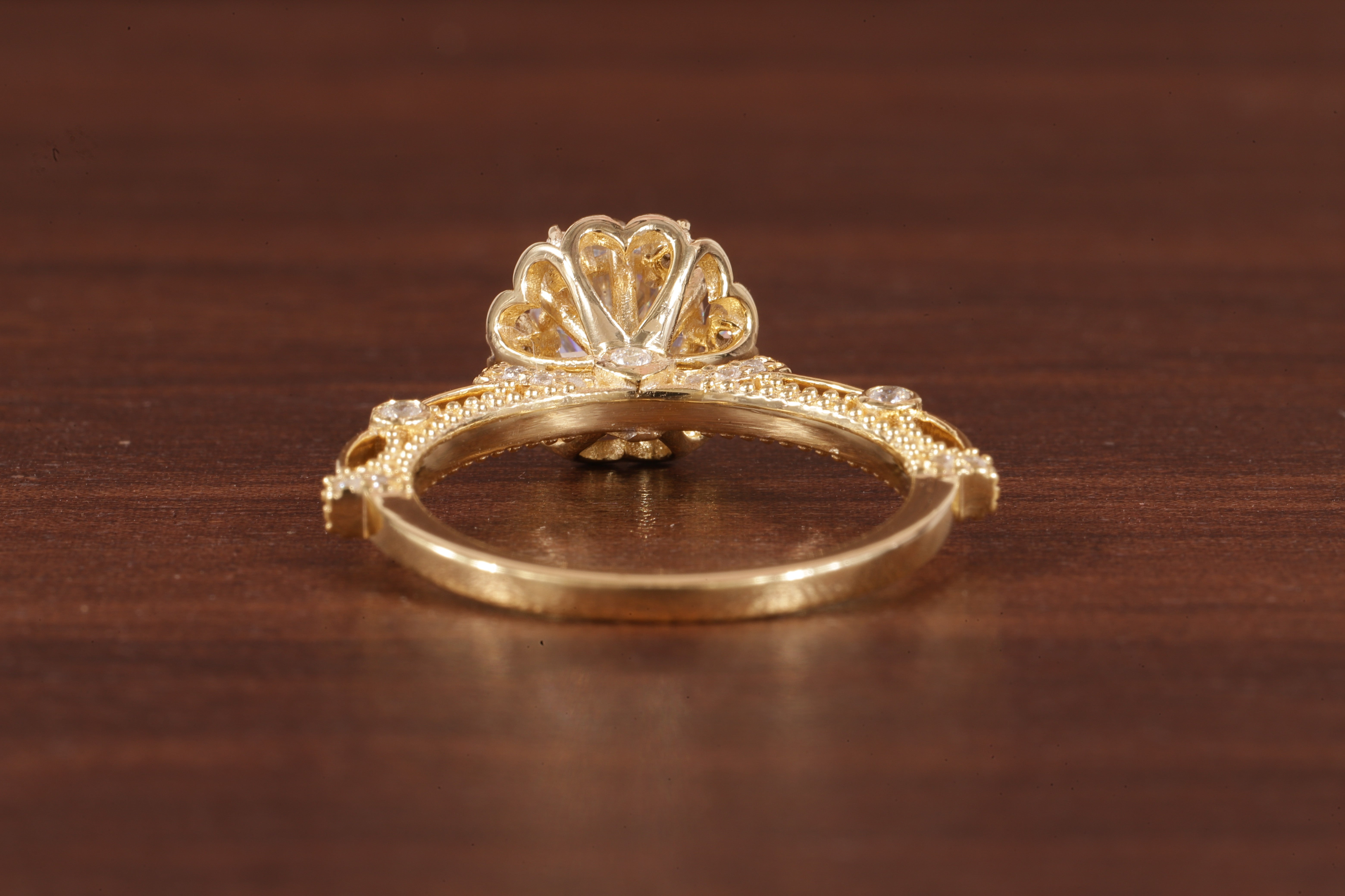 Vintage Round Wedding Ring, Moissanite Engagement Ring