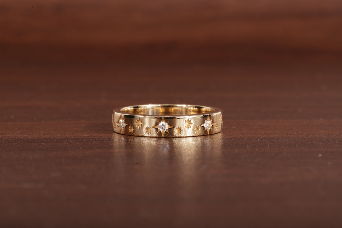 4 MM Wide Women’s Vintage Style Wedding Band, Floral Wedding Band