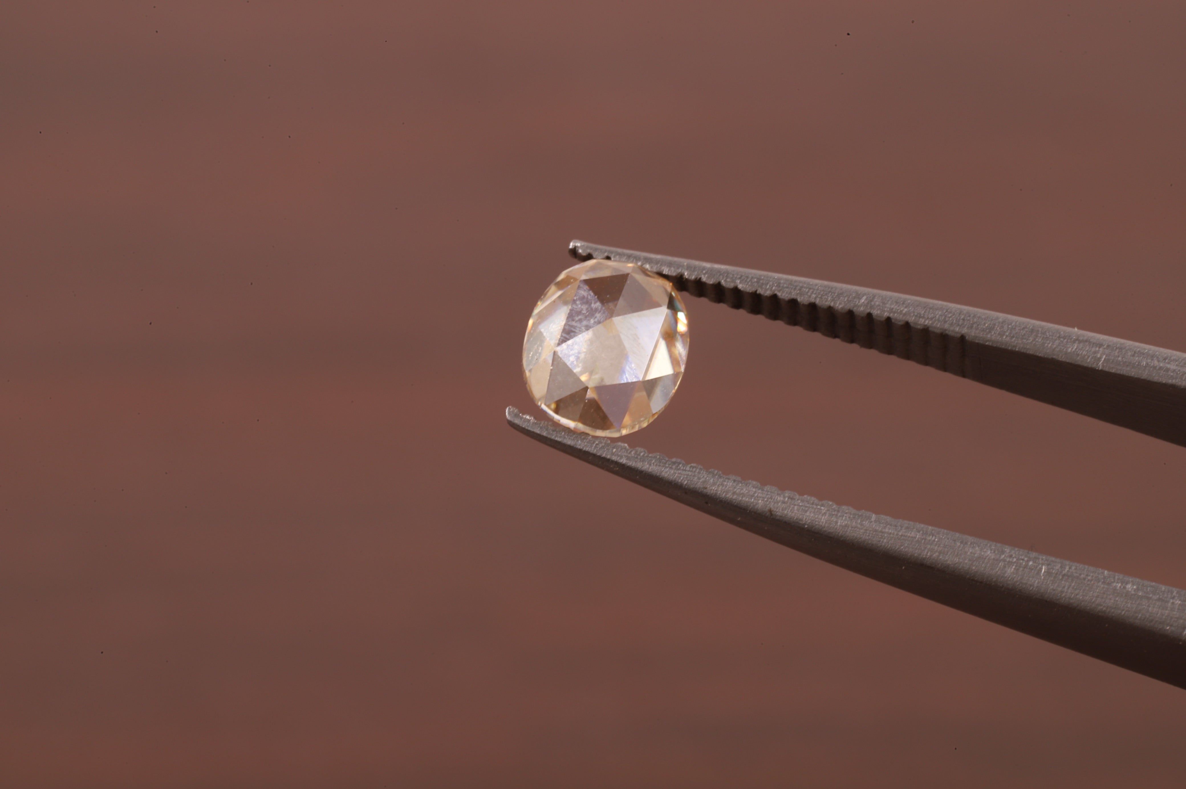 Oval Rose Cut Champagne Moissanite , 0.50 CT Oval Rose Cut Moissanite