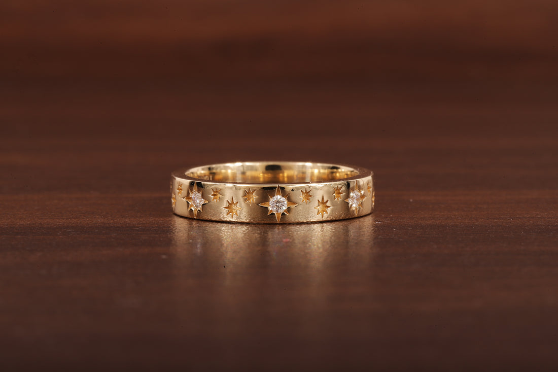 4 MM Wide Women’s Vintage Style Wedding Band, Floral Wedding Band