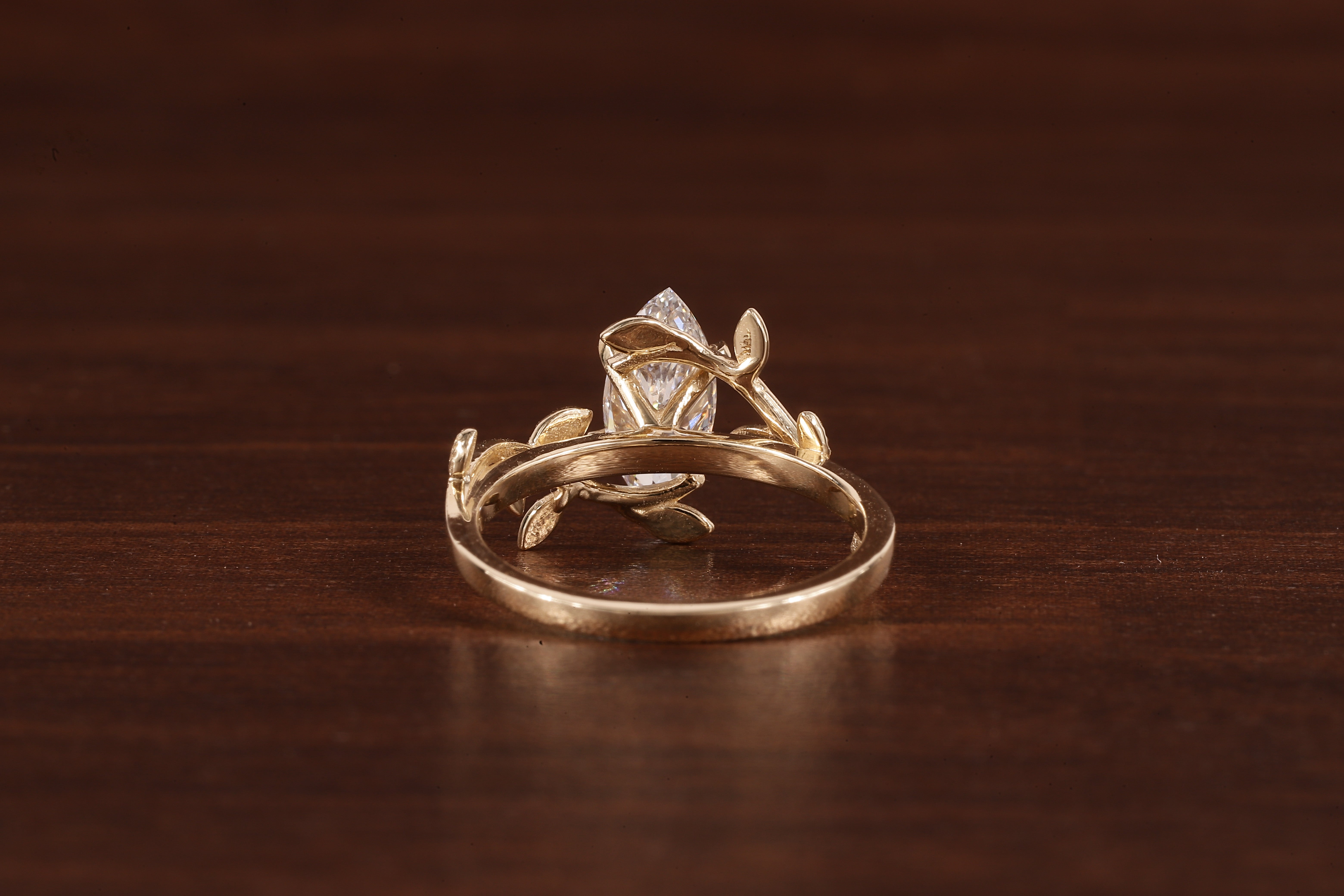 1 CT Marquise Nature Inspired Engagement Ring in Marquise Cut Lab Grown Diamond