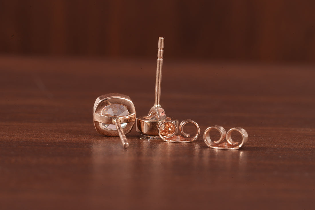 Lab Grown Diamond Earrings, Old European Cushion Cut Diamond Earrings, Stud Earrings for Women
