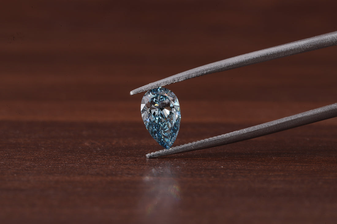 1 CT - 5 CT Pear Cut loose Lab grown Diamond, Fancy Vivid Blue Pear Lab grown Diamond