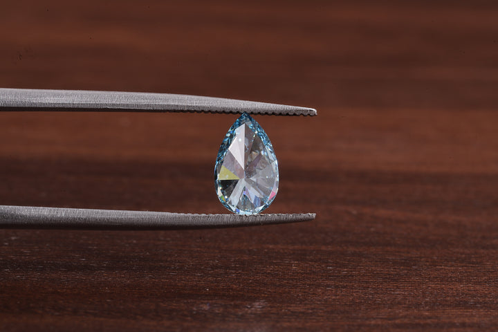 1 CT - 5 CT Pear Cut loose Lab grown Diamond, Fancy Vivid Blue Pear Lab grown Diamond