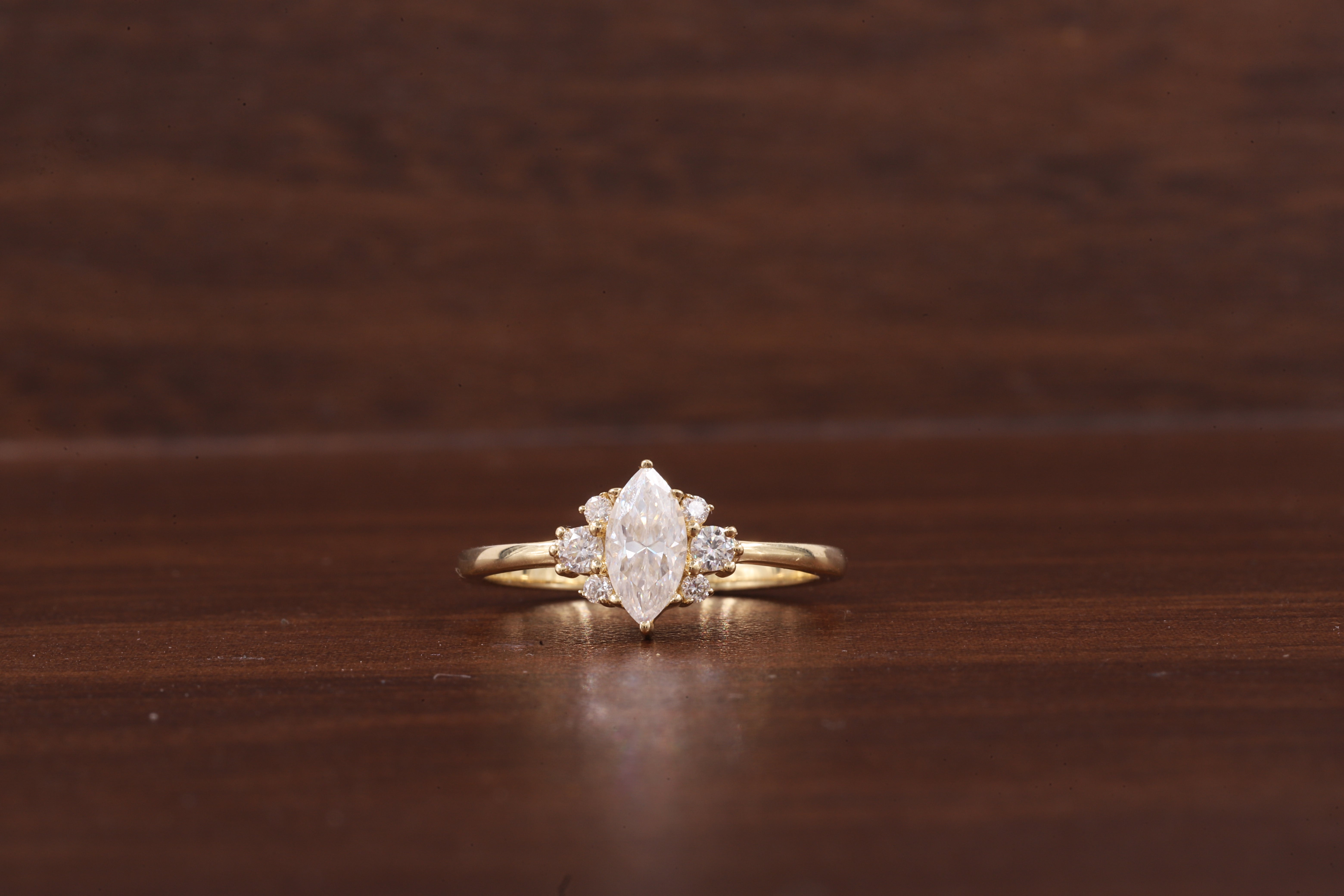 0.5CT Lab Grown Diamond Ring, Marquise Cluster Wedding