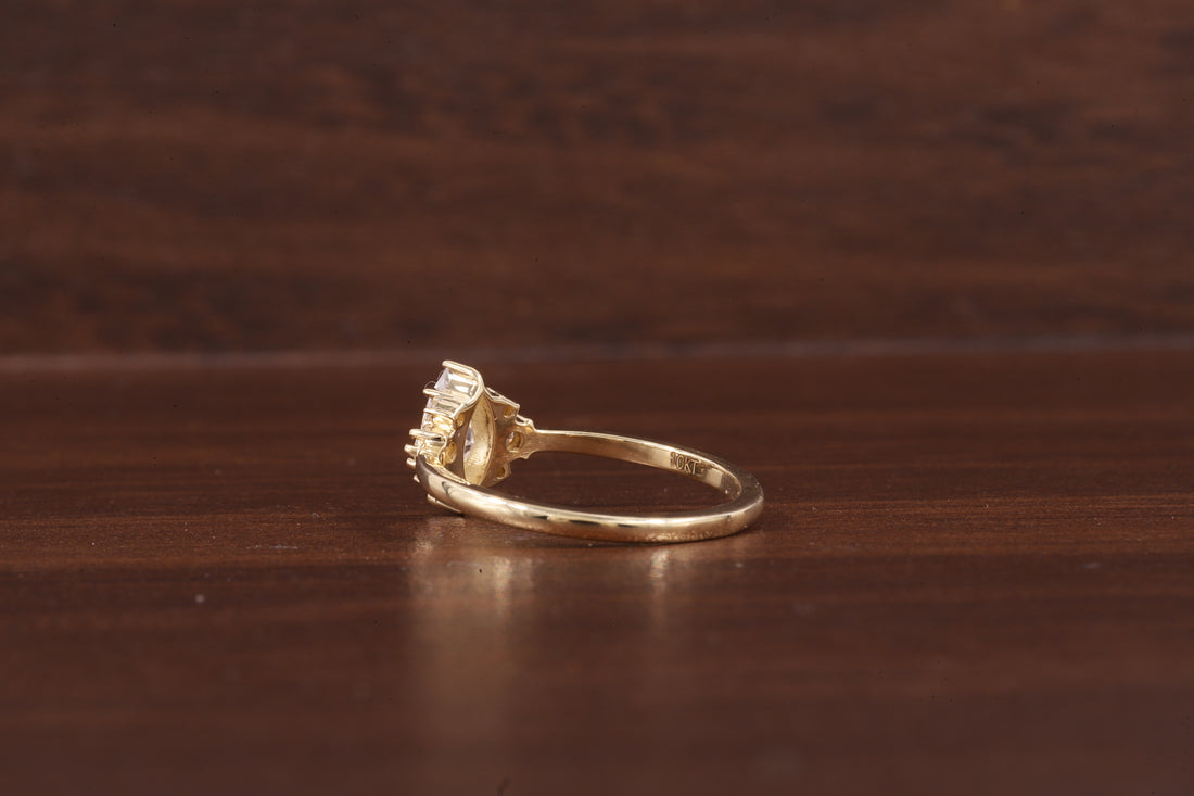 0.5CT Lab Grown Diamond Ring, Marquise Cluster Wedding