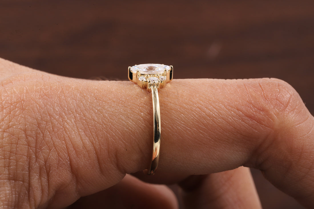 0.5CT Lab Grown Diamond Ring, Marquise Cluster Wedding
