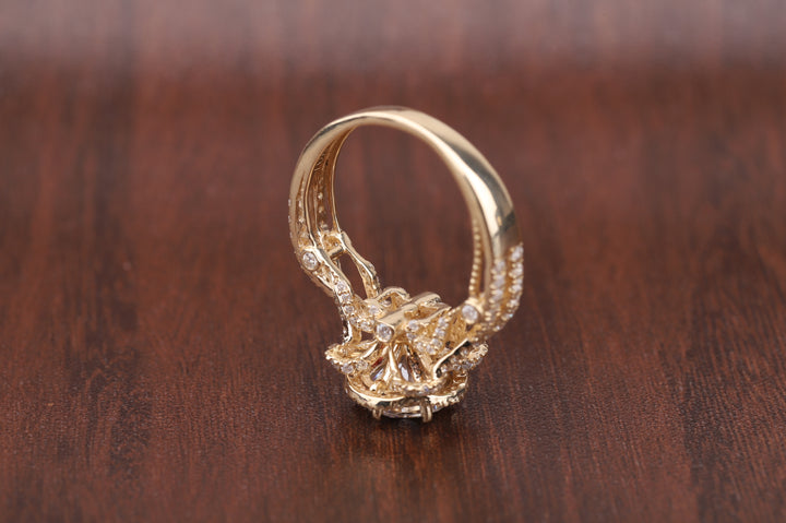 Antique Vintage Engagement Ring, 1.0 CT Round Cut
