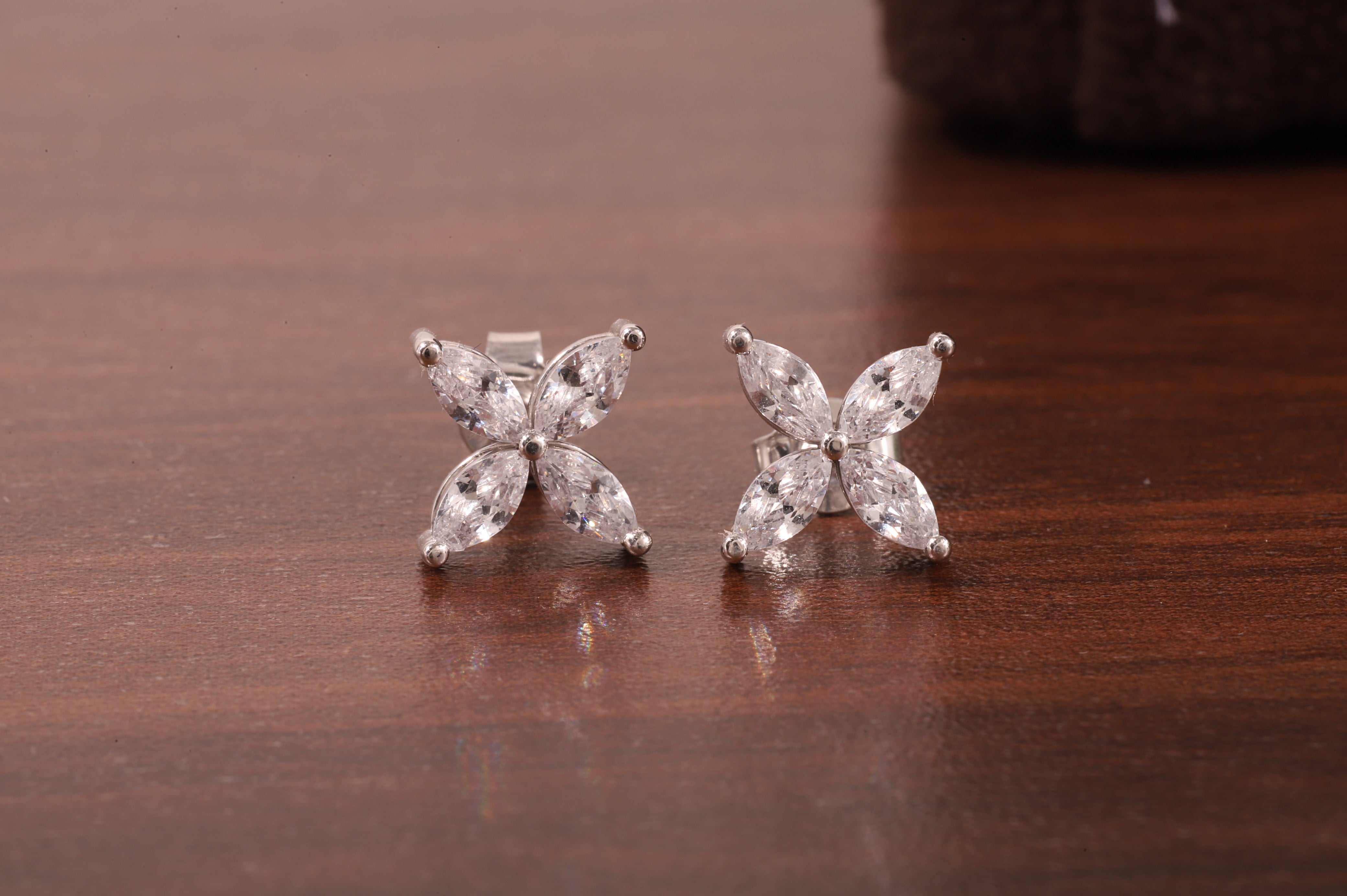 Marquise Stud Earrings /Minimalist Flower Earrings
