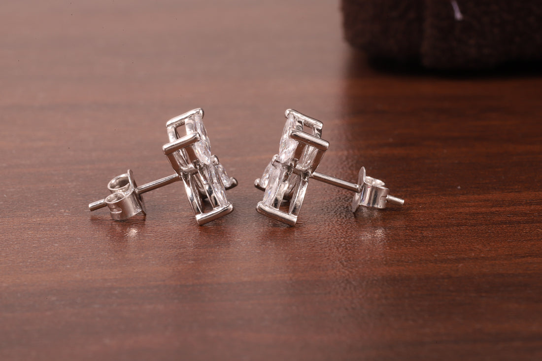 Marquise Stud Earrings /Minimalist Flower Earrings